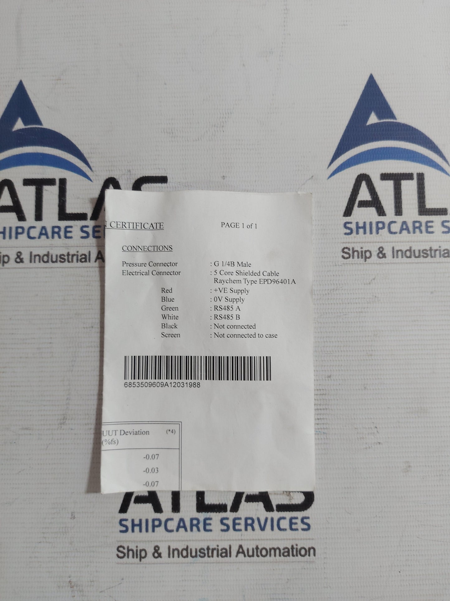 DRUCK PDCR 250-2967 PRESSURE SENSOR -50..+300 Mbar g