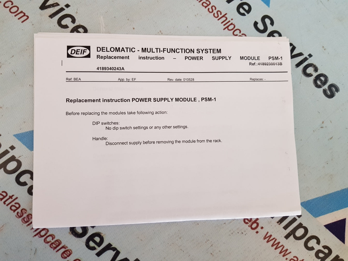 Dief Delomatic 3 PSM-1 1044220060F Power Supply Module