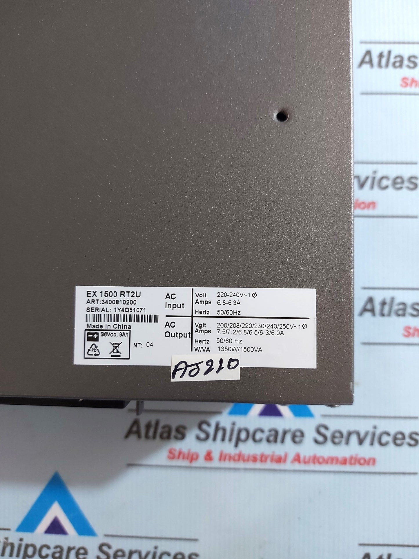 EATON EX 1500 RT2U UNINTERRUPTIBLE POWER SUPPLY 3400810200