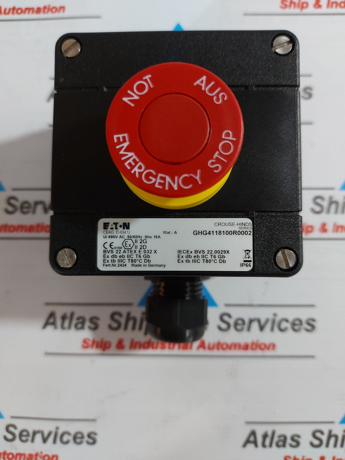 EATON GHG4118100R0002 EMERGENCY MUSHROOM HEAD