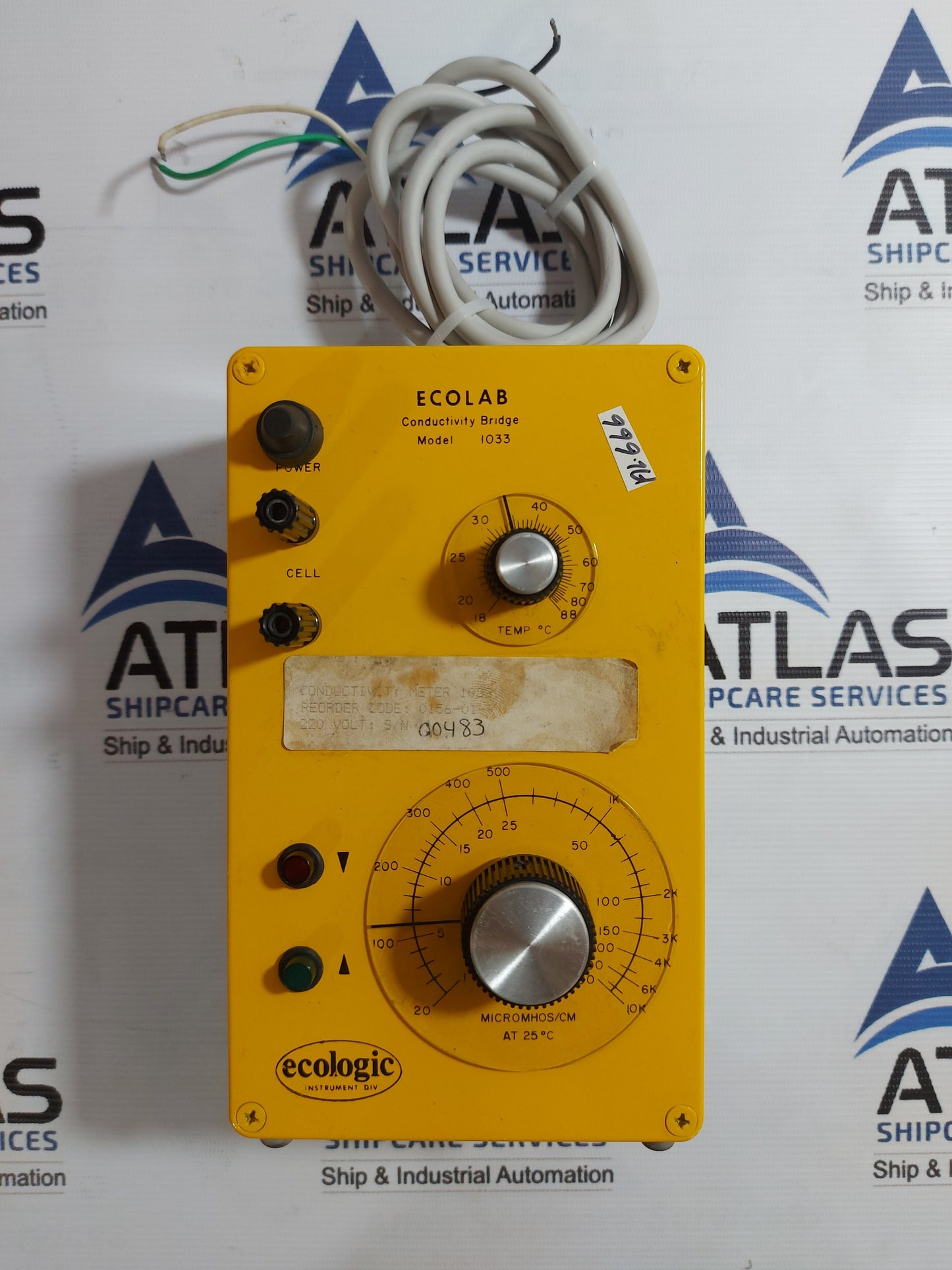 ECOLOGIC 1033 ECOLAB CONDUCTIVITY BRIDGE RECODER CODE 0156-01-9