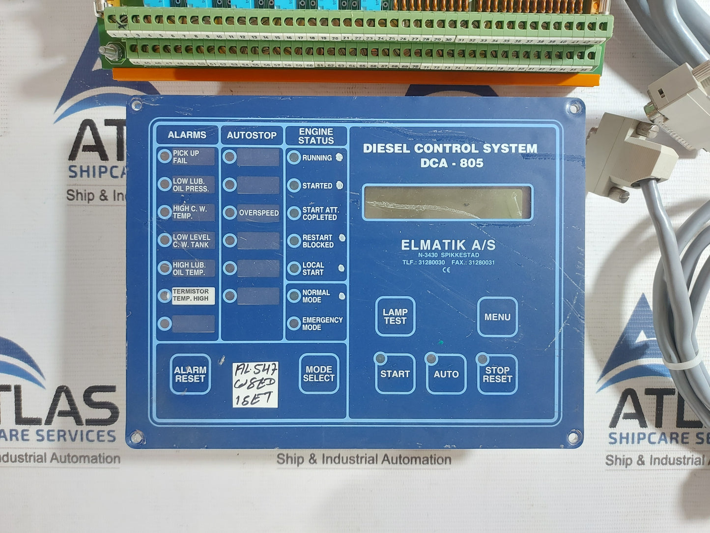 ELDON KGT3424 ELMATIK A/S DIESEL CONTROL SYSTEM DCA-805 TERMINAL CARD VER.4