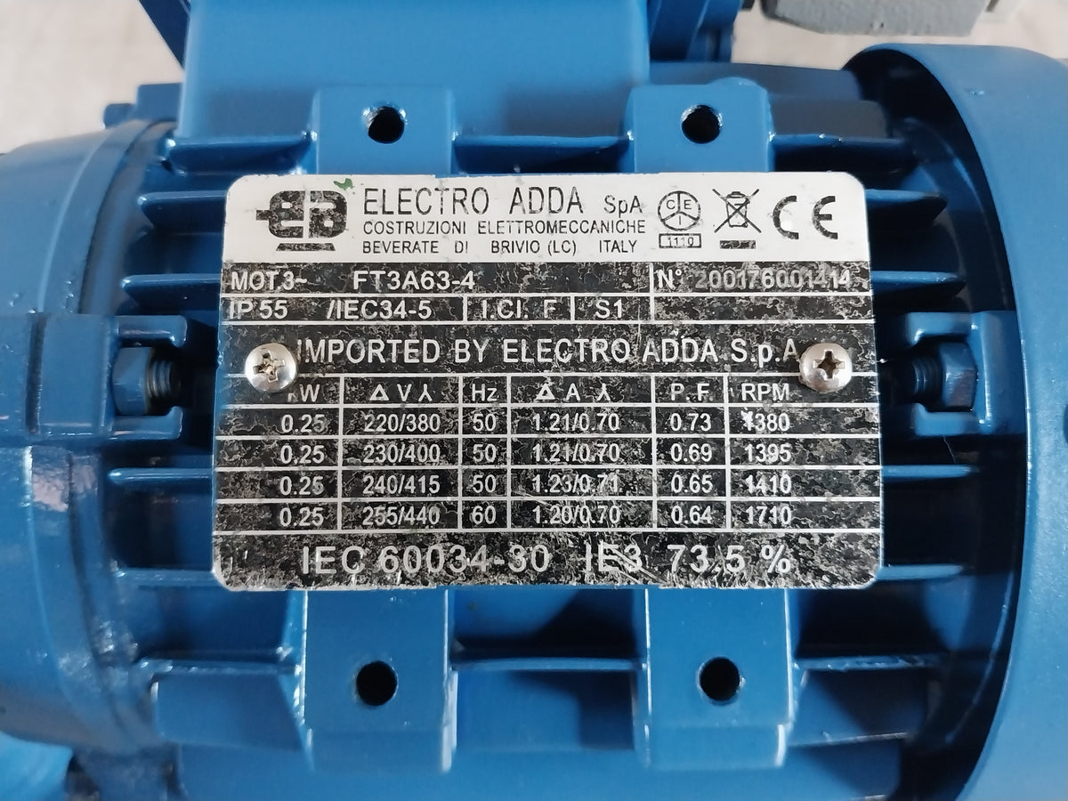 ELECTRO ADDA FT3A71/4 PHASE MOTOR WITH GEARBOX 1080030931
