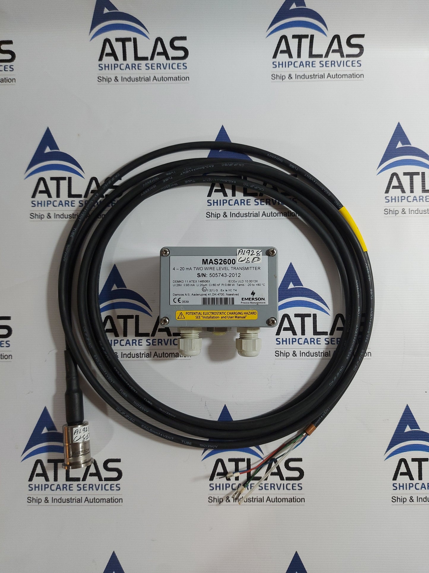 EMERSON MAS 2600-G40-03-4/IP 4-20mA TWO WIRE LEVEL TRANSMITTER