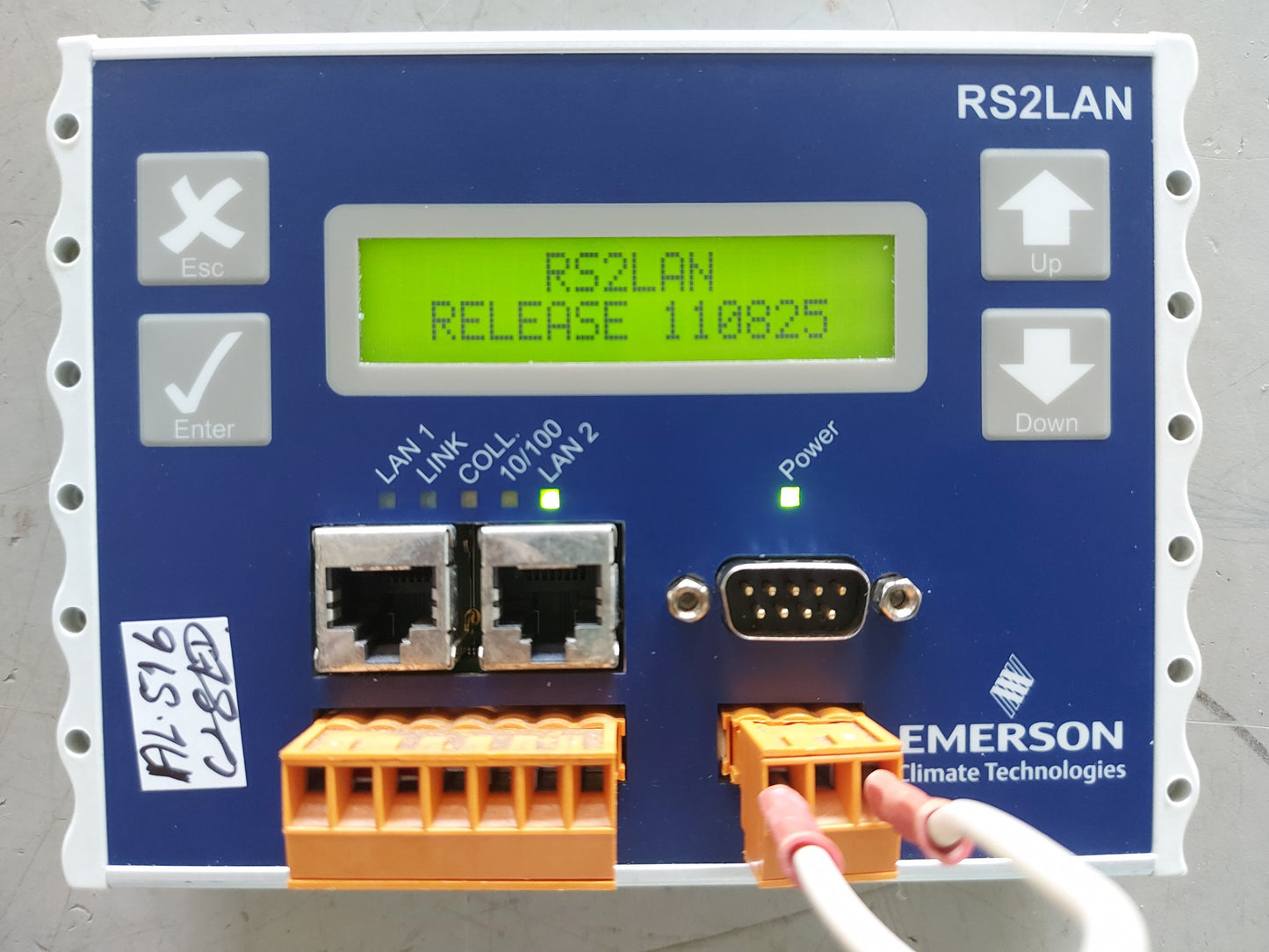 EMERSON RS2LAN CONTROLLER LAN CONVERTER 1970-002 REV.0001