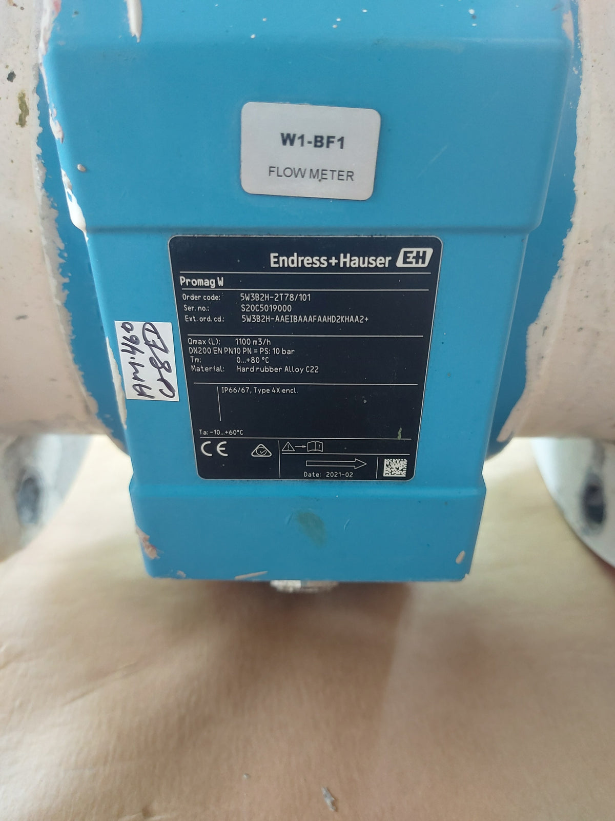 ENDRESS+HAUSER PROMAG W 300 ELECTROMAGNETIC FLOWMETER 5W3B2H-2T78-101