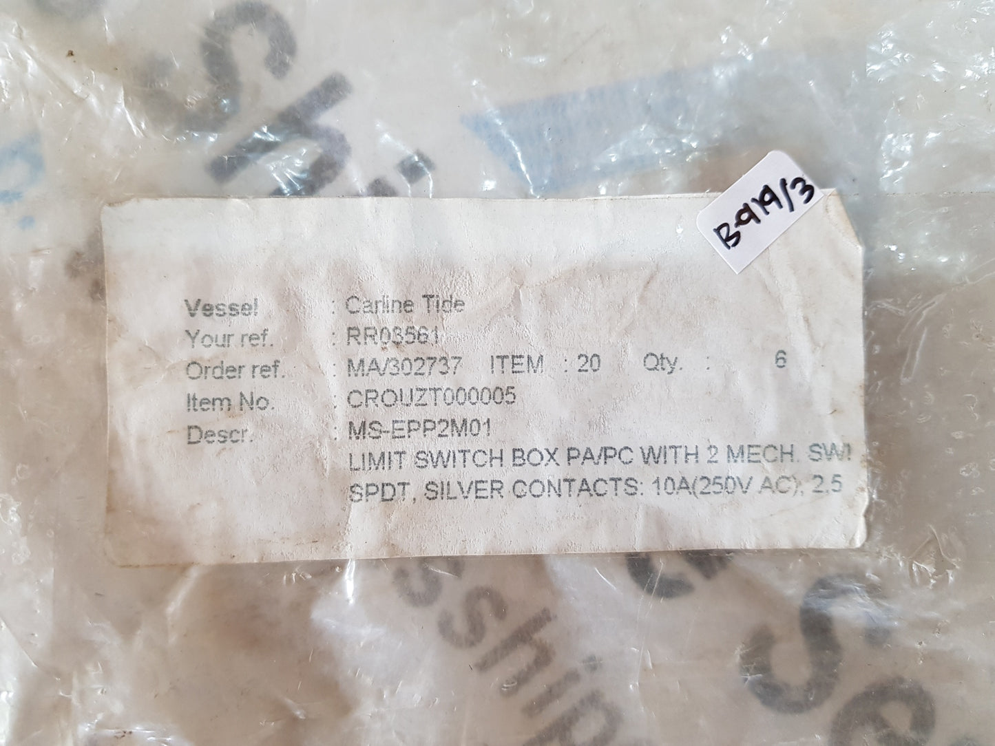 EPP2M01 SWITCH BOX LIMIT SWITCH