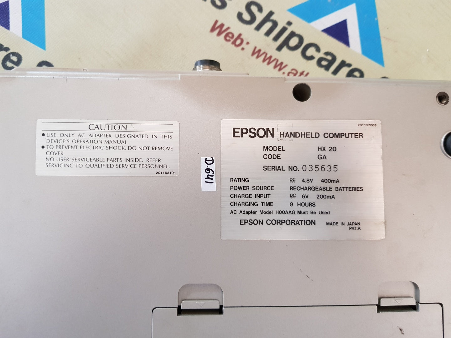 EPSON CORPORATION HX-20 HANDHELD COMPUTER