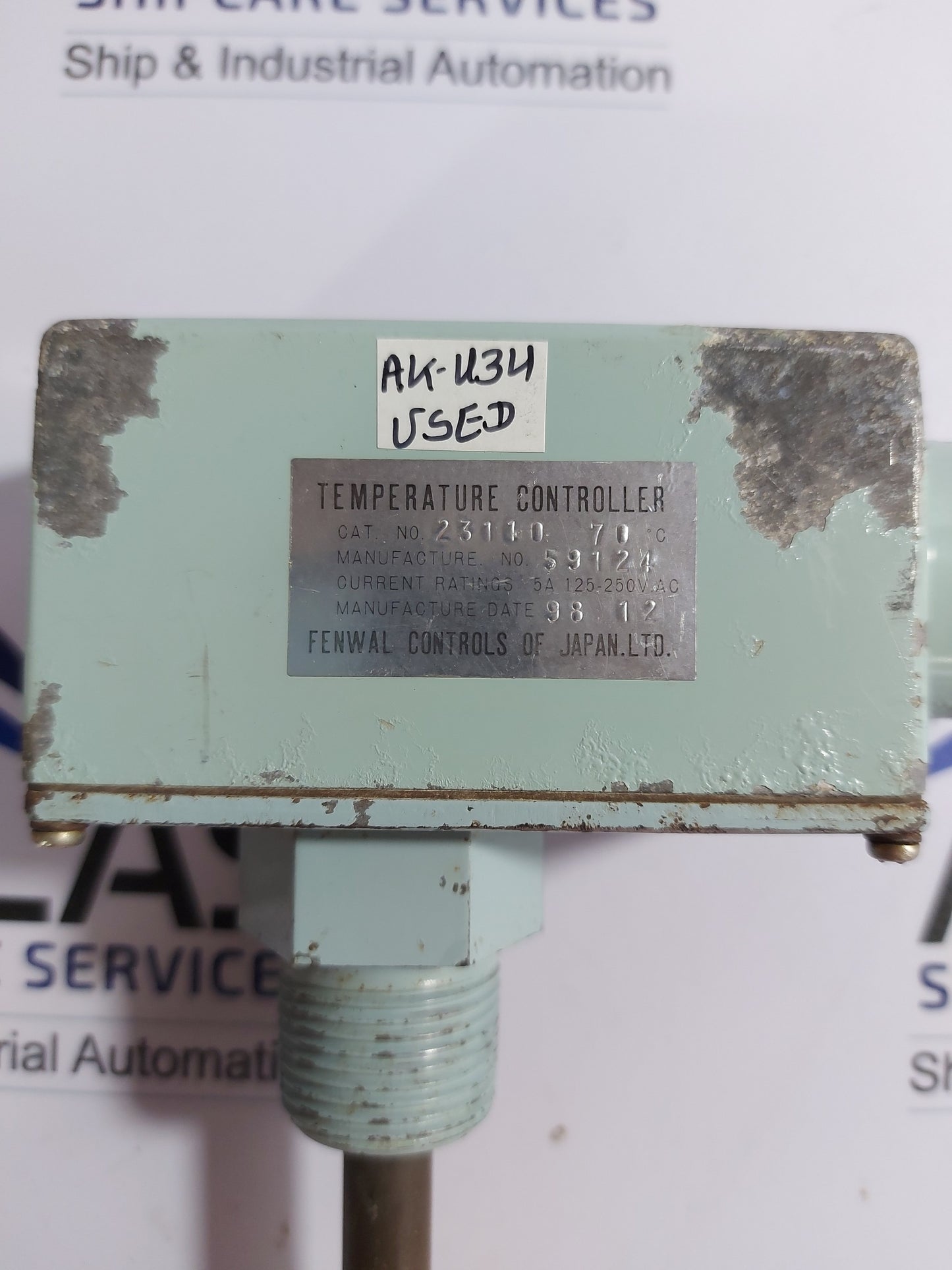 FENWAL CONTROLS 23110 70'C TEMPERATURE CONTROLLER 5A 125-250VAC