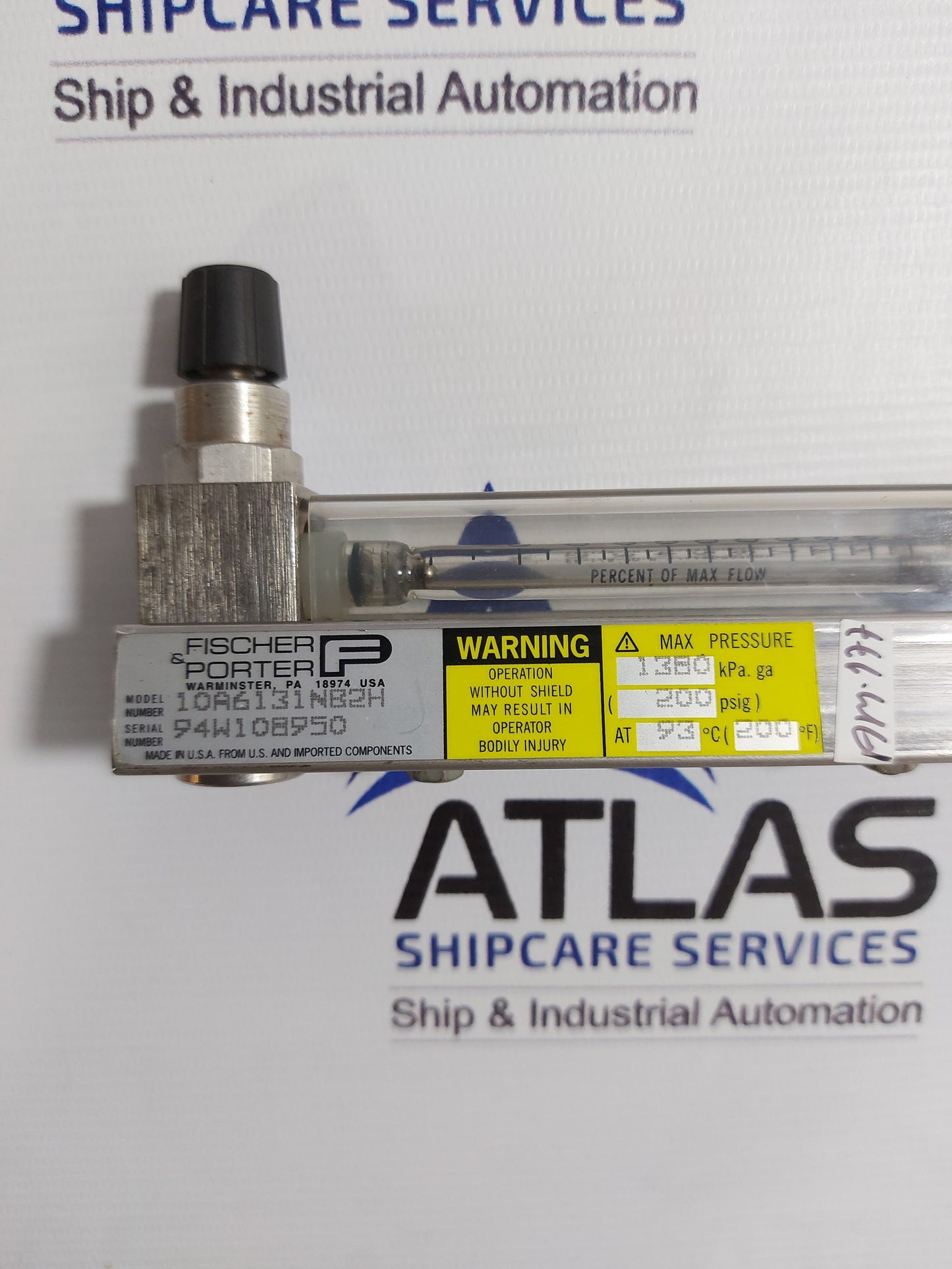 FISCHER & PORTER 10A6131NB2H FLOW METER 1380 kPa