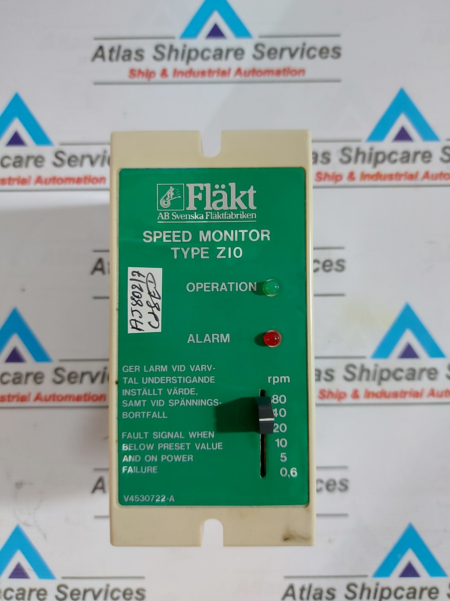 FLAKT Zi0 SPEED MONITOR V4530722-A 110/220V 50-60Hz