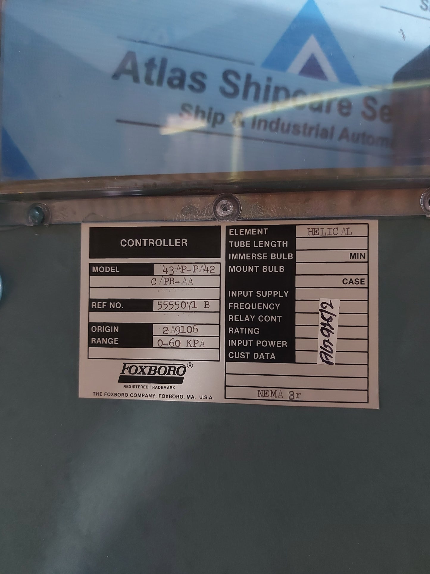 FOXBORO 43AP PNEUMATIC CONTROLLER 43AP-PA42C/PB-AA
