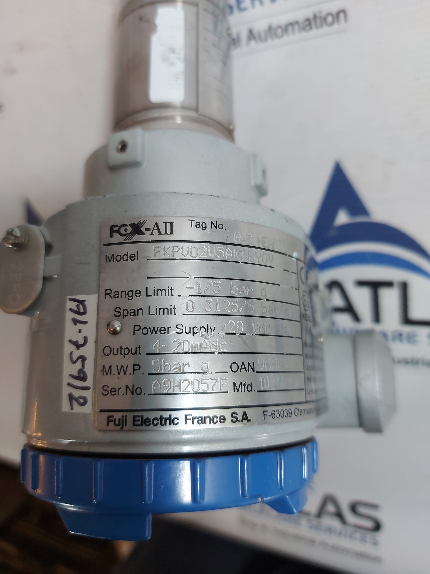 FUJI ELECTRIC FCX-AII FKPV02V5AKABYOY GAS HEADER PRESSURE TRANSMITTER
