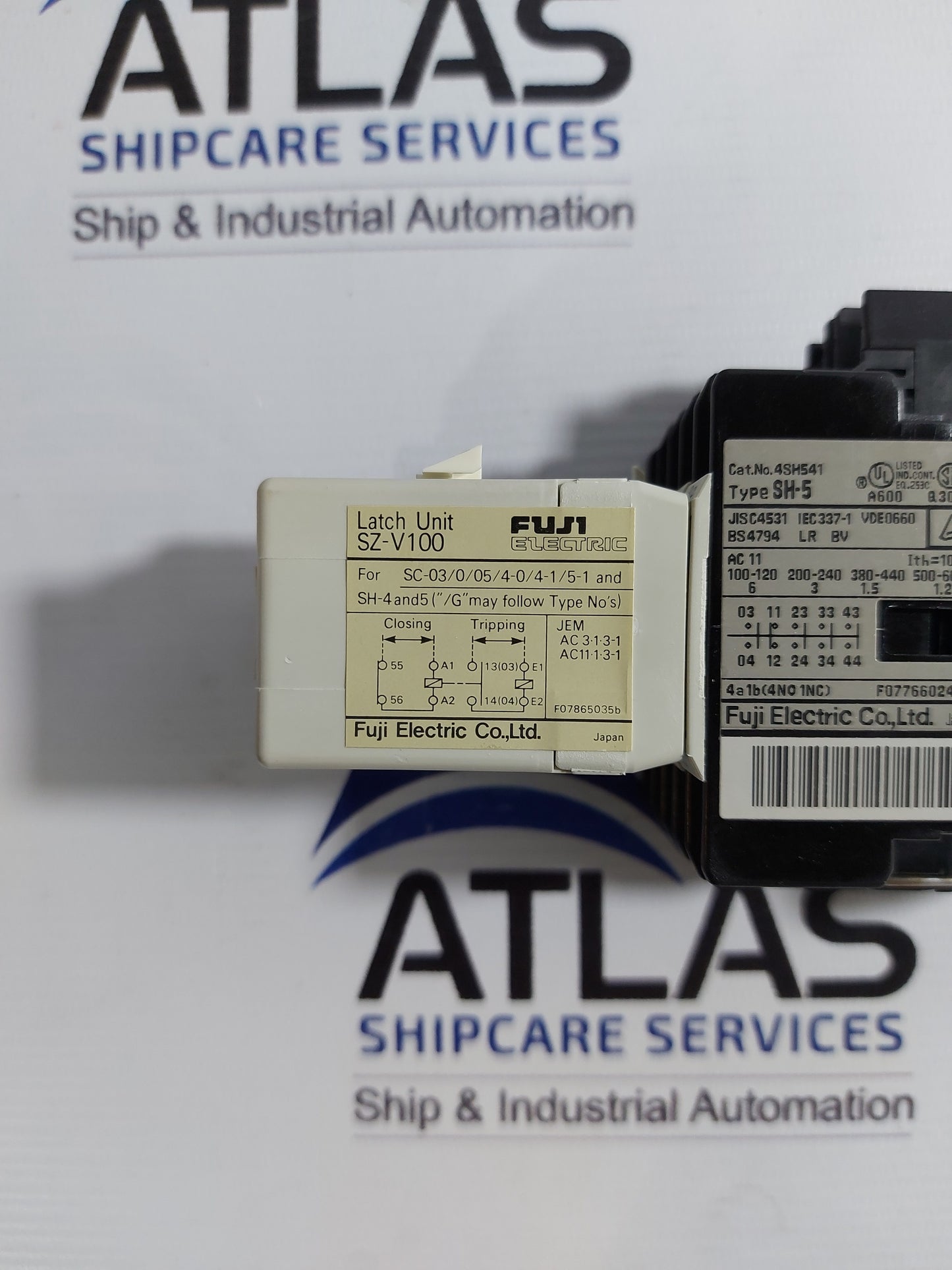FUJI ELECTRIC SH-5 LATCH MAGNETIC CONTACTOR WITH AUXILIARY RELAY SZ-V100