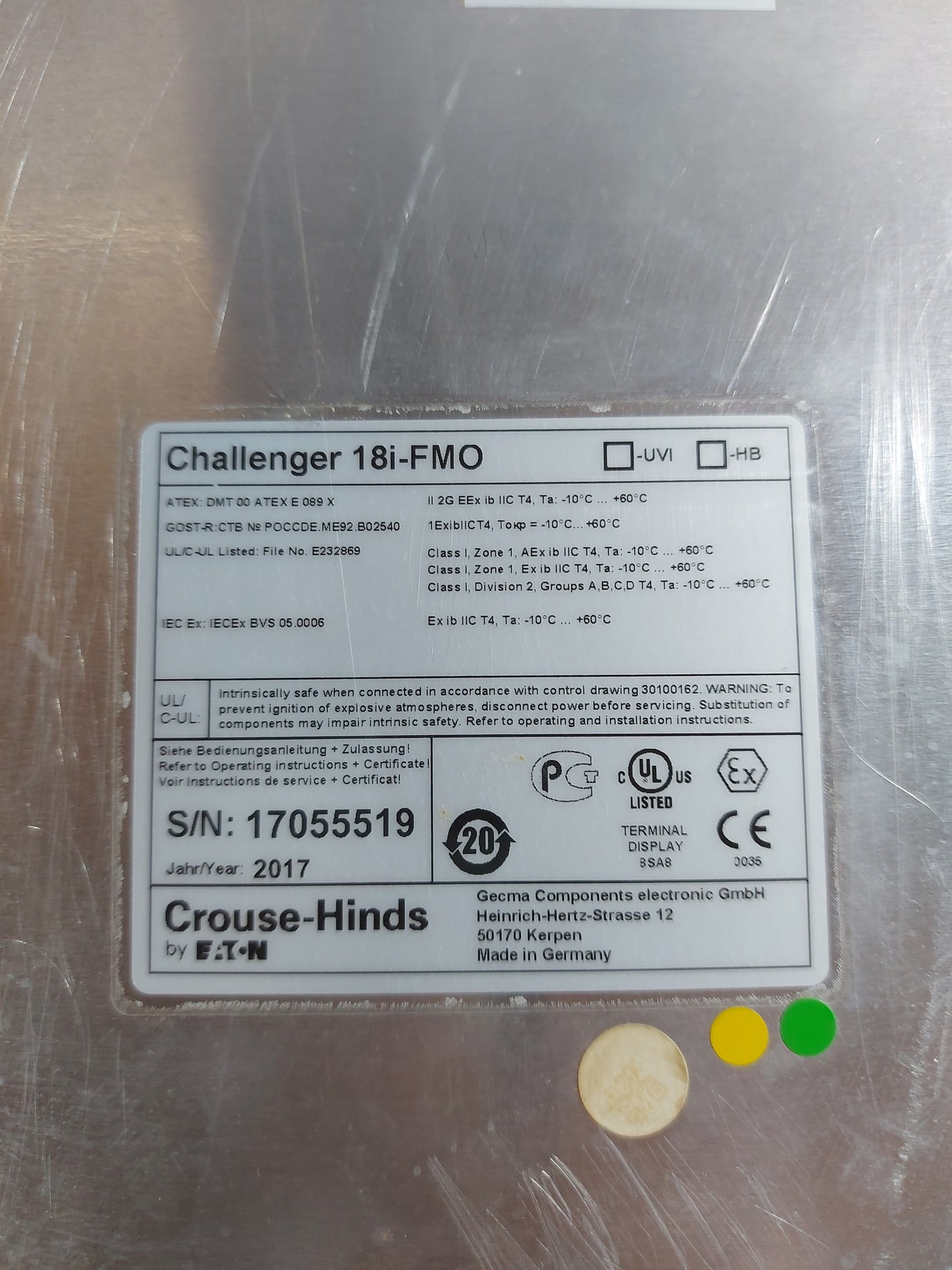 GECMA CHALLENGER 18i-FMO DISPLAY MODULE