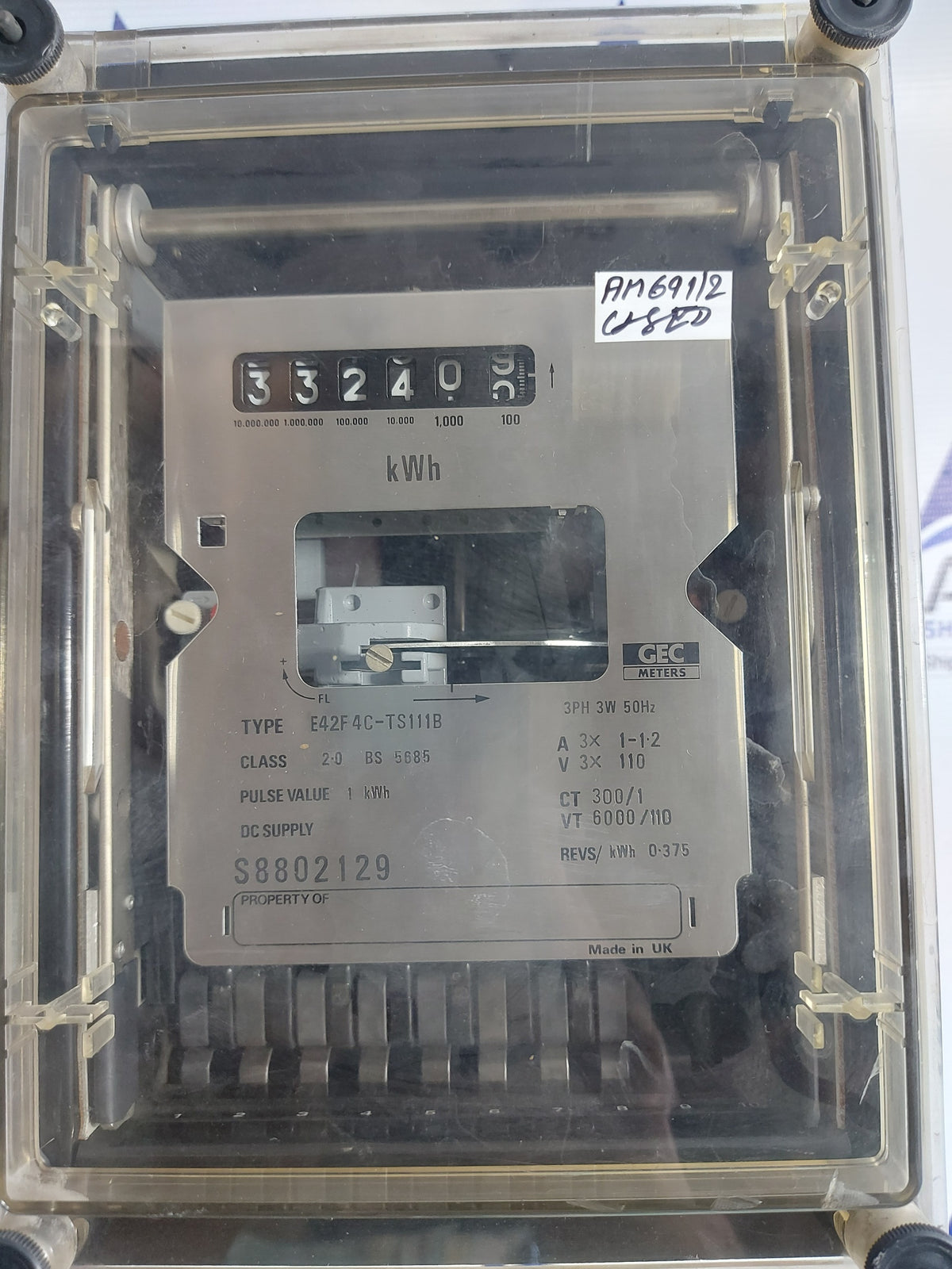 GEC METERS E42F4C-TS111B POLYPHASE ELECTRICITY METER