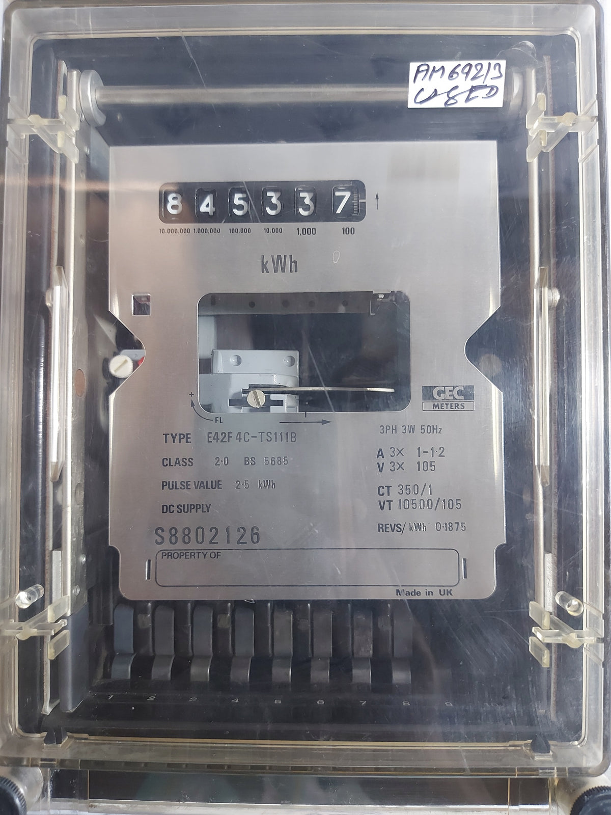GEC METERS E42F4C-TS111B POLYPHASE ELECTRICITY METER