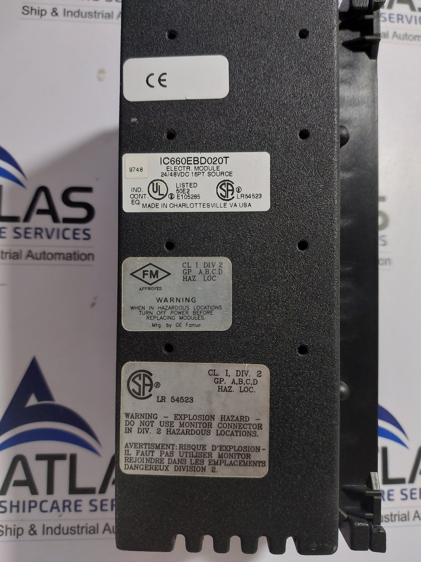 GE FANUC IC660EBD020T ELECTRONIC ASSEMBLY MODULE 24/48VDC 16PT SOURCE