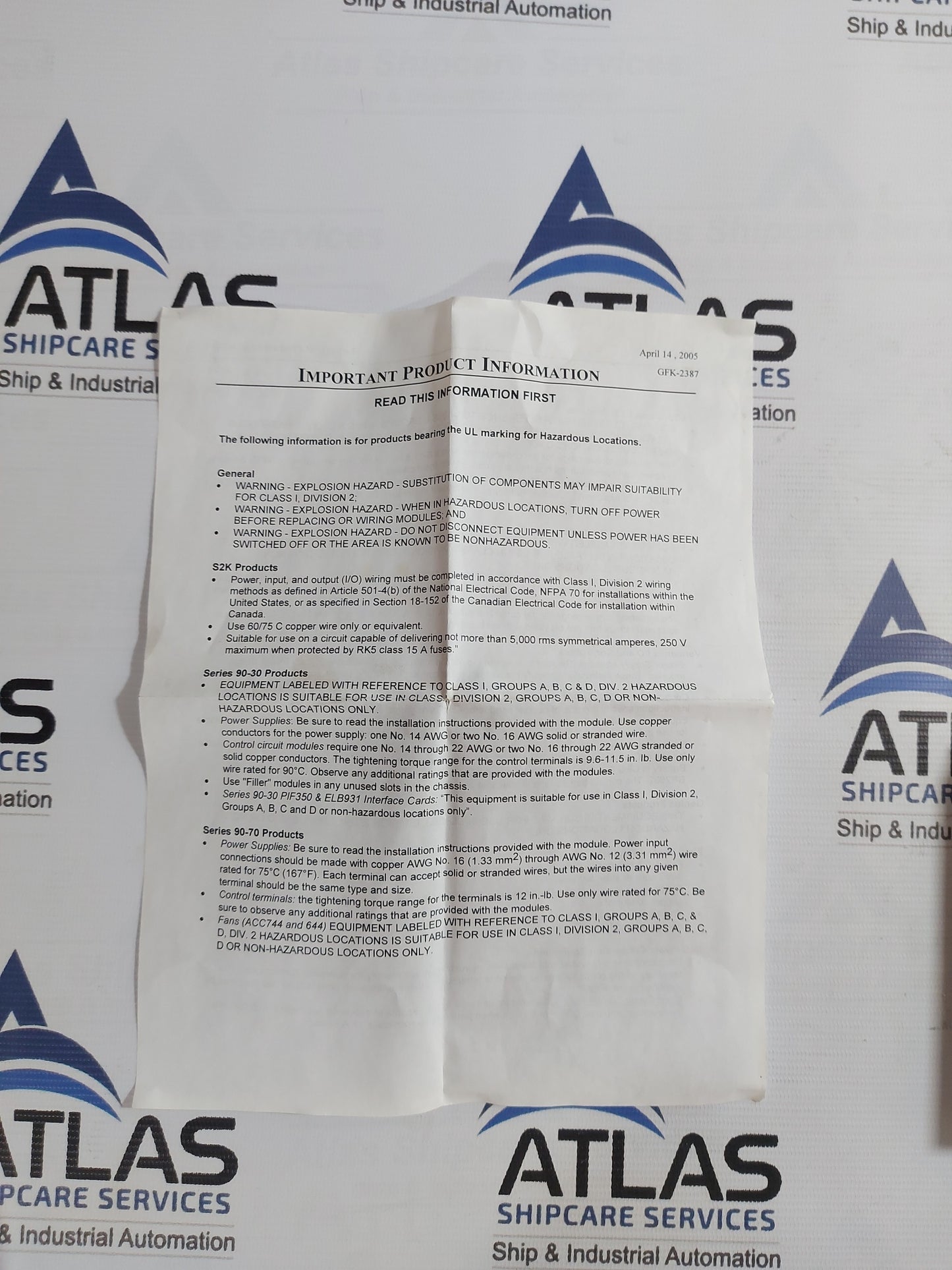 GE FANUC IC693MDL740H OUTPUT MODULE 12/24VDC 0.5A 16PT