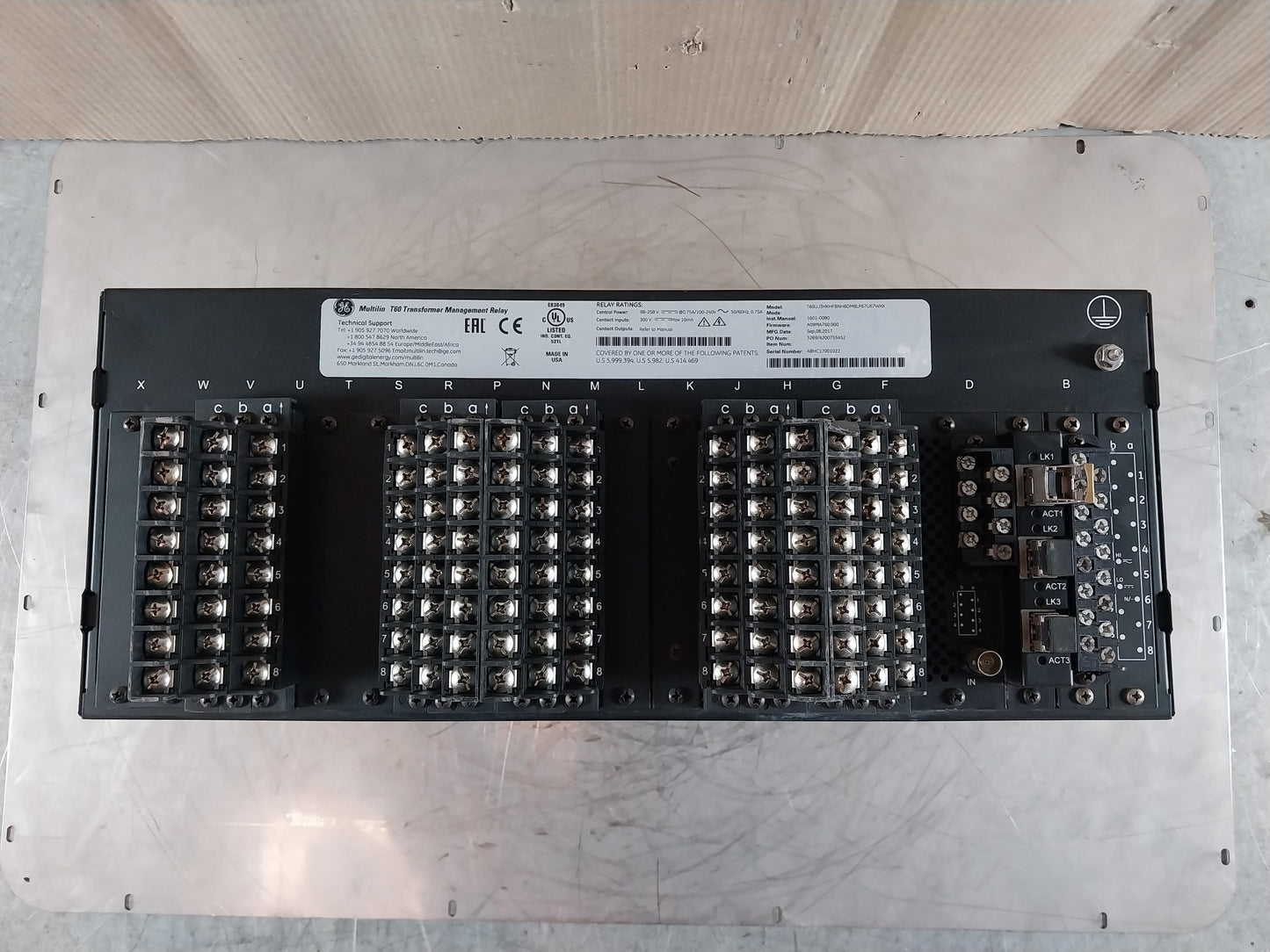 GE T60UJ3HKHF8NH6DM8LP67U67WXX MULTILIN T60 TRANSFORMER MANAGEMENT RELAY