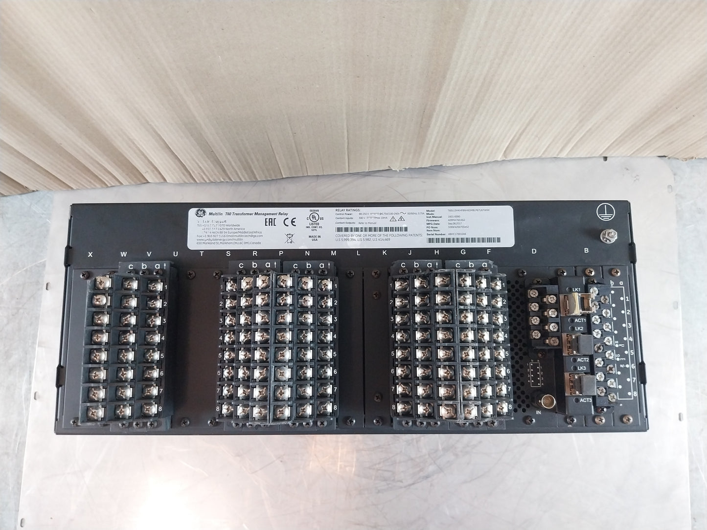 GE T60UJ3HKHF8NH6DM8LP67U67WXX MULTILIN T60 TRANSFORMER MANAGEMENT RELAY