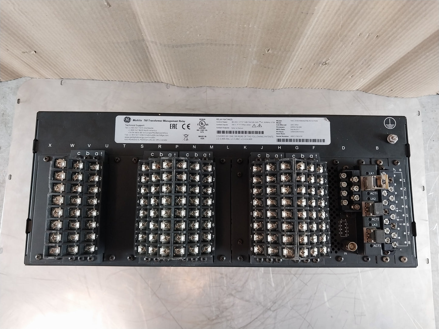 GE T60UJ3HKHF8NH6DM8LP67U67WXX MULTILIN T60 TRANSFORMER MANAGEMENT RELAY