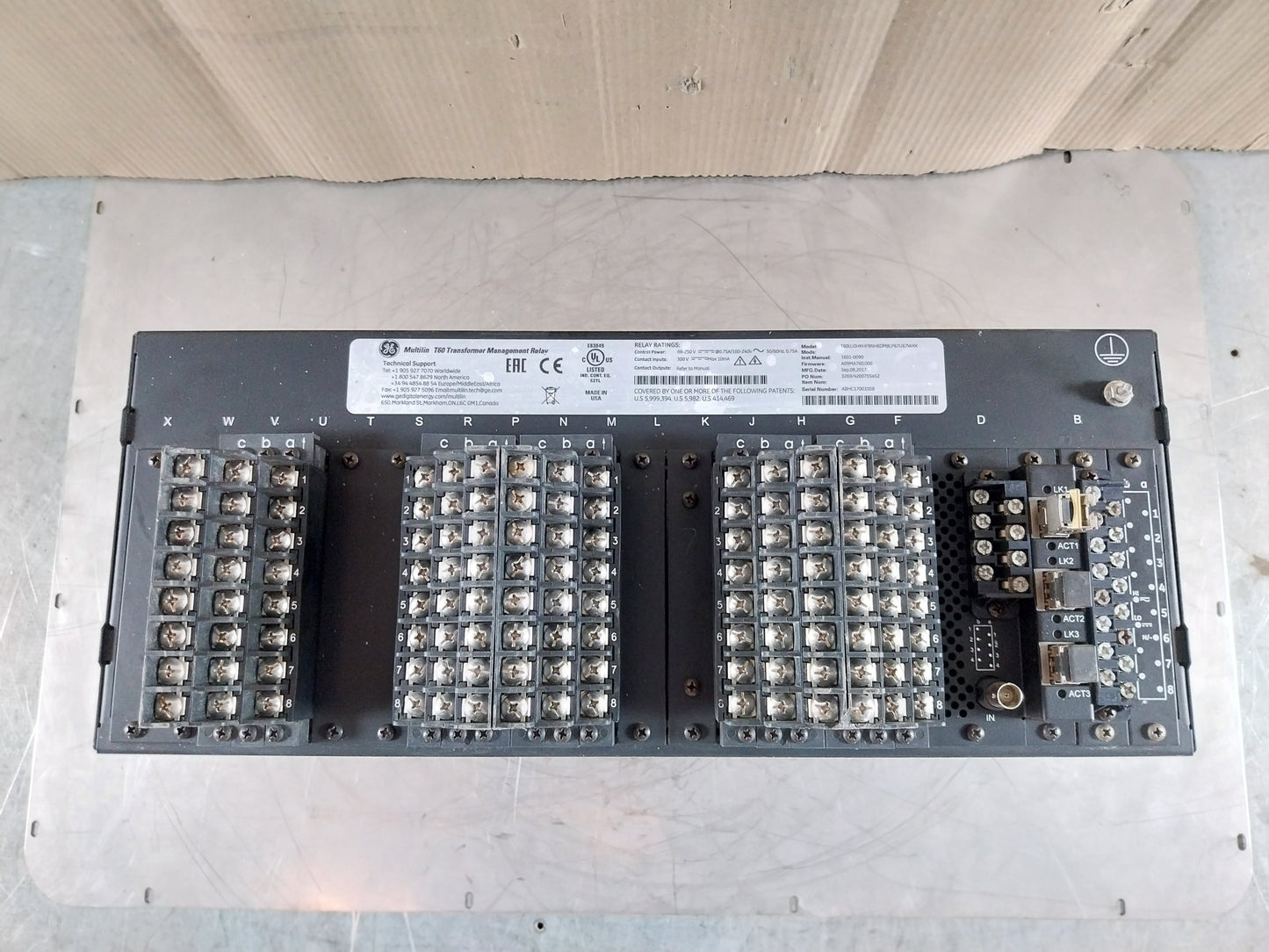 GE T60UJ3HKHF8NH6DM8LP67U67WXX MULTILIN T60 TRANSFORMER MANAGEMENT RELAY