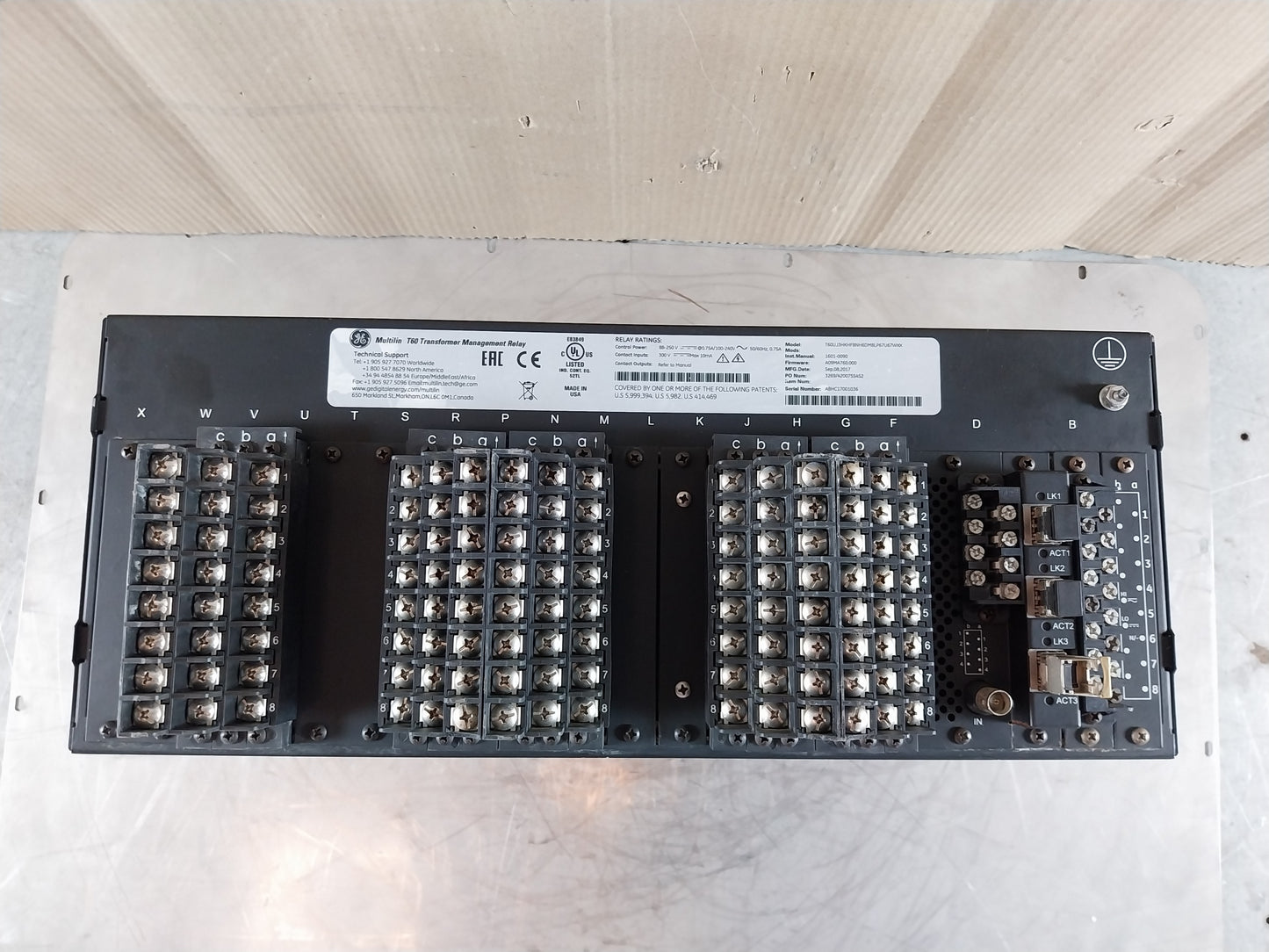 GE T60UJ3HKHF8NH6DM8LP67U67WXX MULTILIN T60 TRANSFORMER MANAGEMENT RELAY