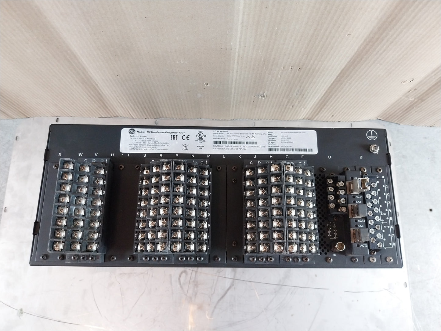 GE T60UJ3HKHF8NH6DM8LP67U67WXX MULTILIN T60 TRANSFORMER MANAGEMENT RELAY
