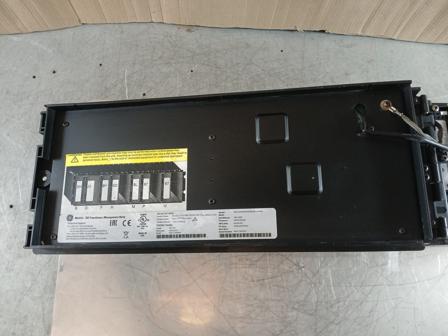 GE T60UJ3HKHF8NH6DM8LP67U67WXX MULTILIN T60 TRANSFORMER MANAGEMENT RELAY