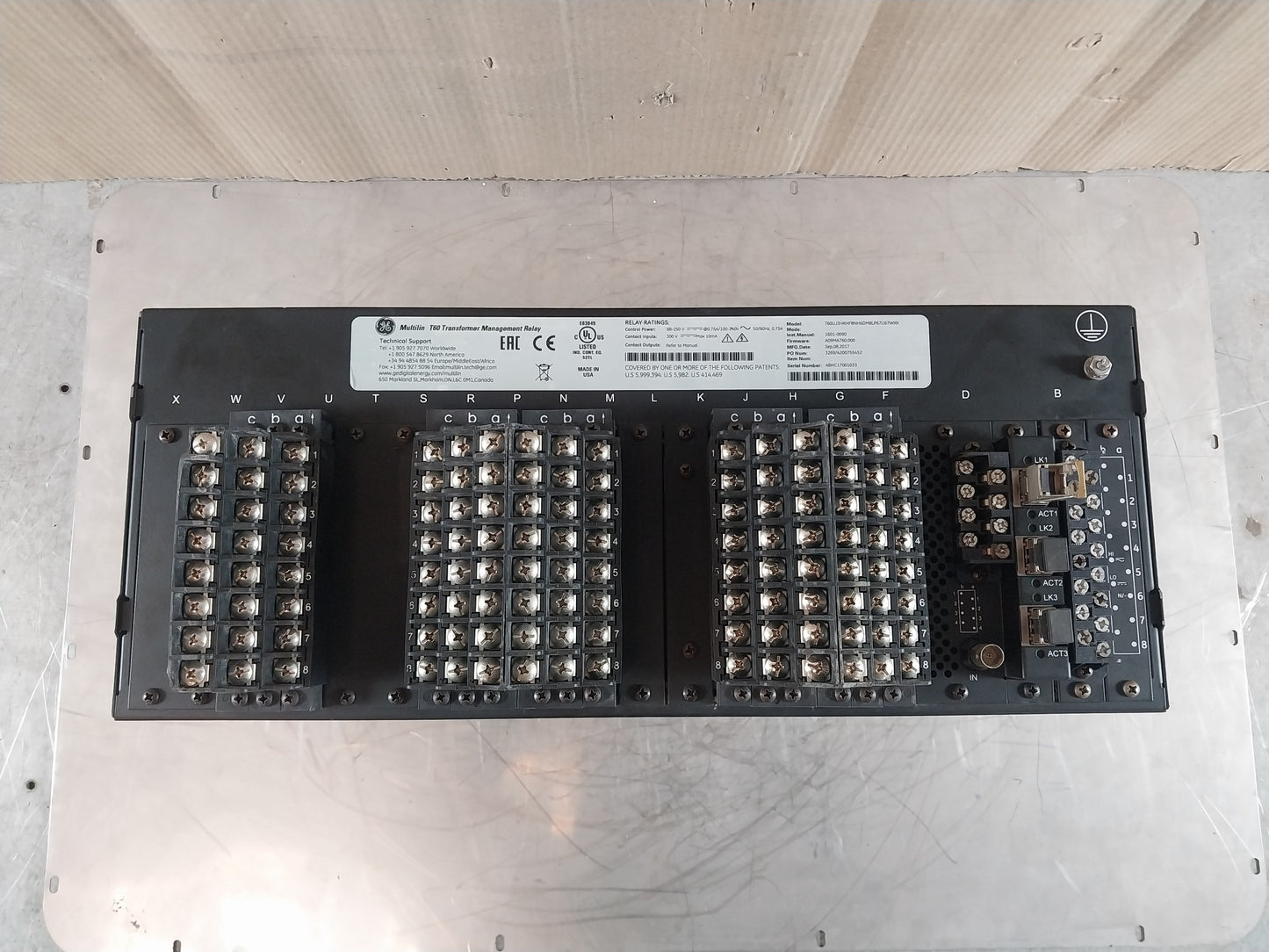 GE T60UJ3HKHF8NH6DMLP67U67WXX MULTILIN T60 TRANSFORMER MANAGEMENT RELAY