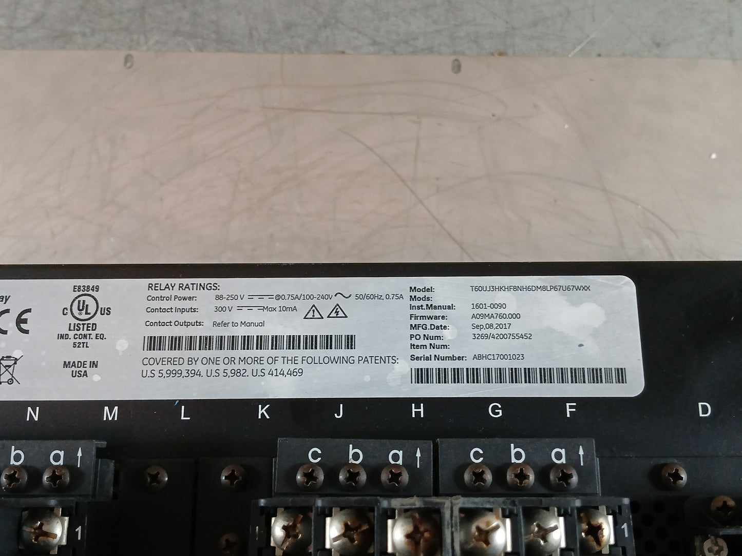 GE T60UL3HKHFF8NH6DM8LP67U67WXX MULTILIN T60 TRANSFORMER MANAGEMENT RELAY