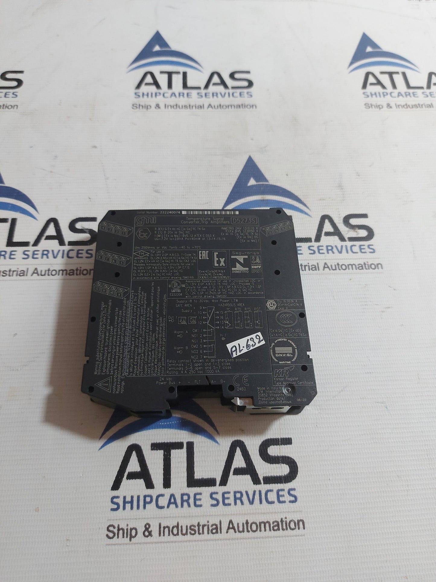 GM INTERNATIONAL D5273S TEMPERATURE SIGNAL CONVERTER TRIP AMPLIFIER