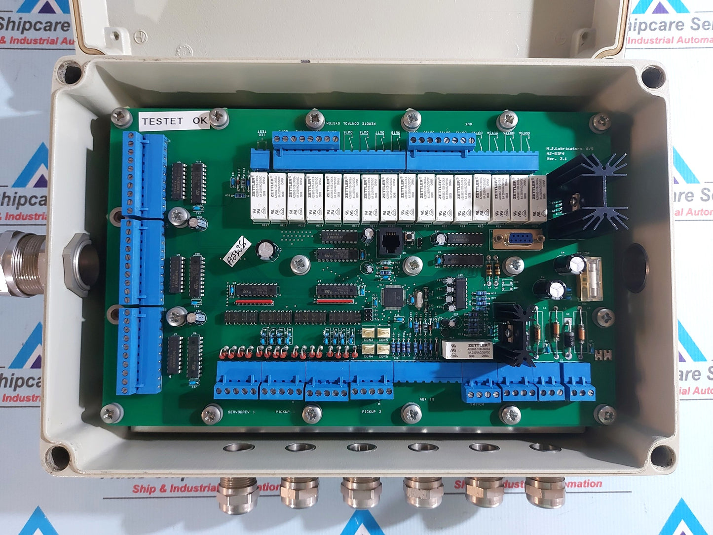 H.J.LUBRICATORS HJ-SIP4 VER 2.1 CONTROL SYSTEM PCB CIRCUIT CARD IN BOX