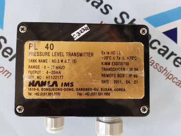 HANLA IMS H1122177 PRESSURE LEVEL TRANSMITTER