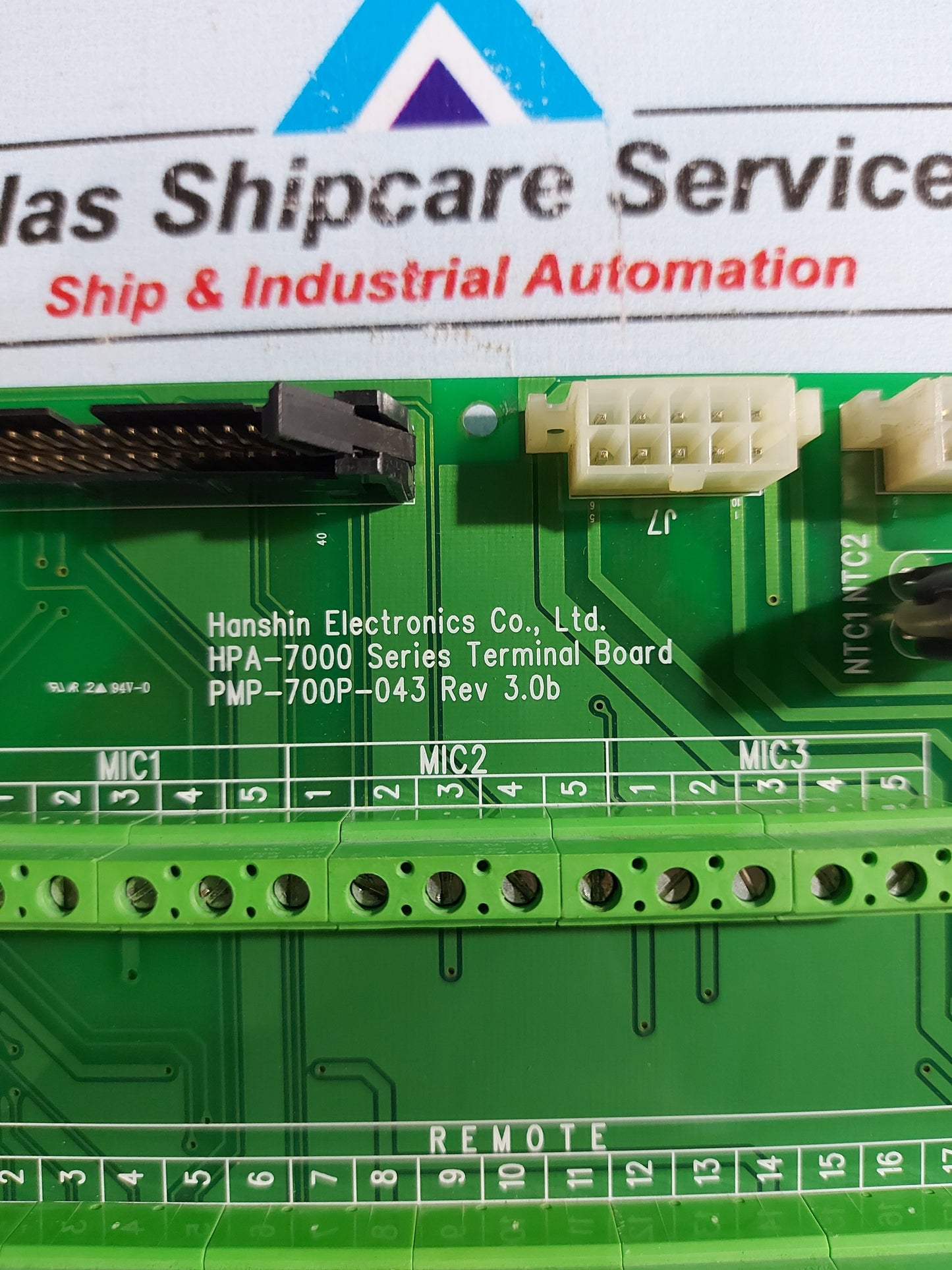 HANSHIN HPA-7000 SERIES TERMINAL BOARD PMP-700P-043 REV 3.0b