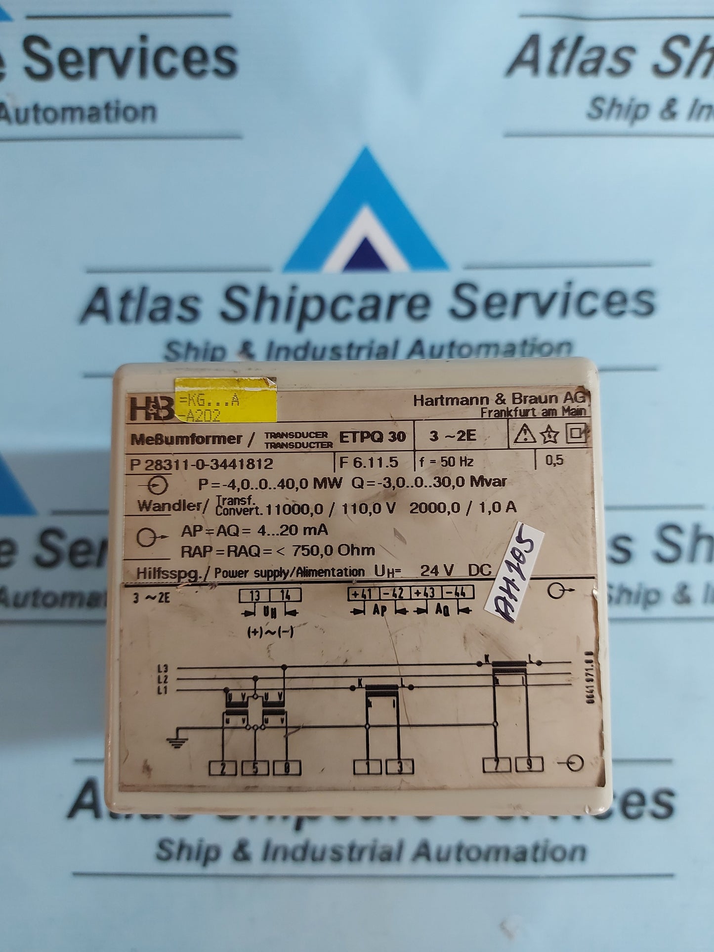 HARTMANN & BRAUN P 28311-0-3441812 MEBUMFORMER TRANSDUCER ETPQ 30