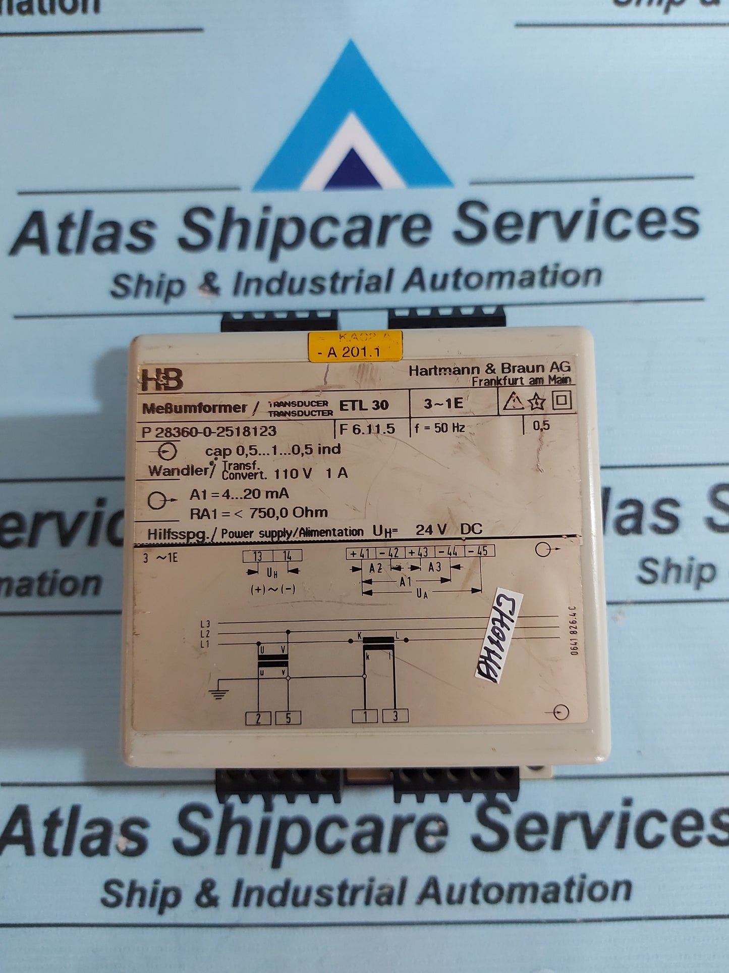 HARTMANN & BRAUN P 28360-0-2518123 MEBUMFORMER TRANSDUCER ETL 30