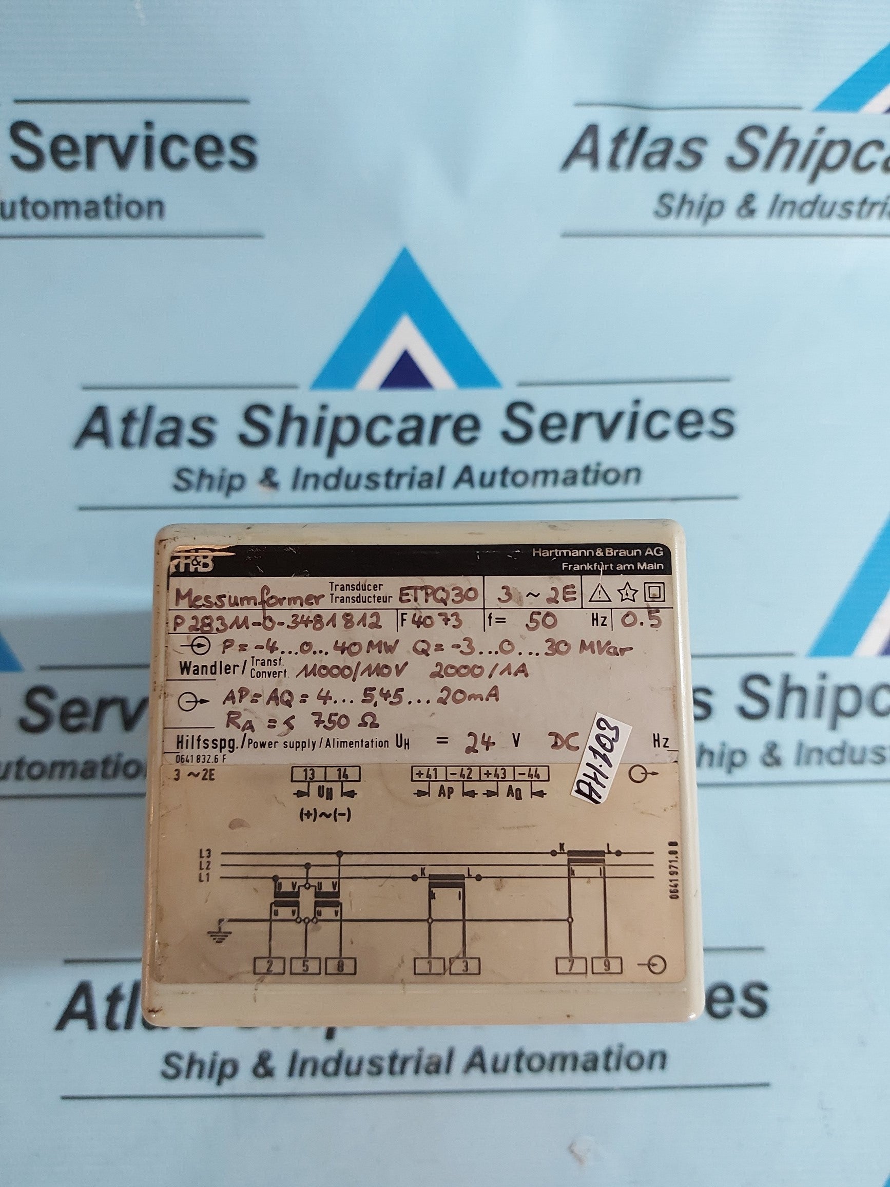 Hartmann P HARTMANN & BRAUN P 283M-0-3481812 MESSUMFORMER TRANSDUCER – Atlas ...
