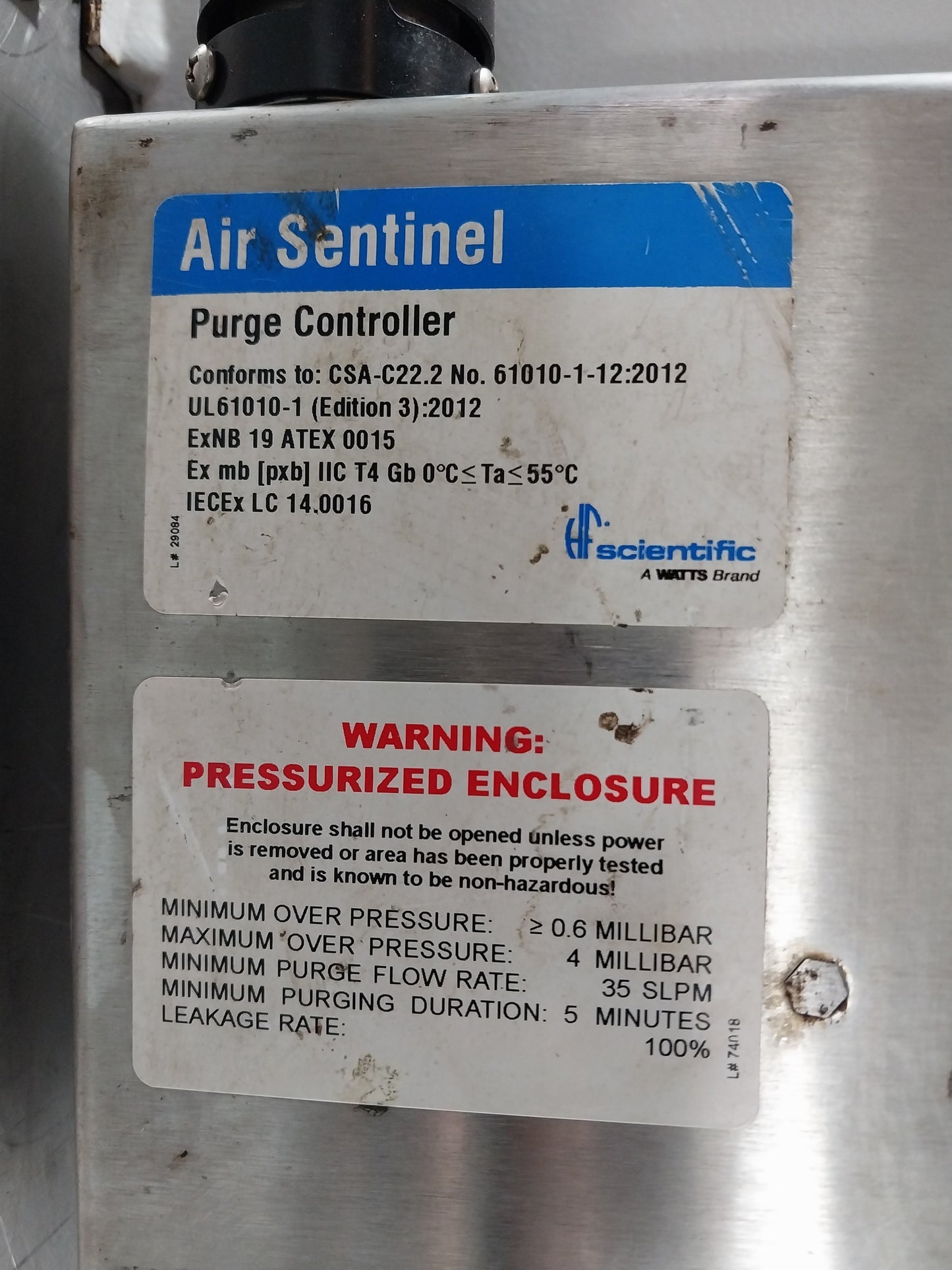 HF SCIENTIFIC TCL 4 ECS-Ex2 TRO MONITOR AIR SENTINEL PURGE CONTROLLER