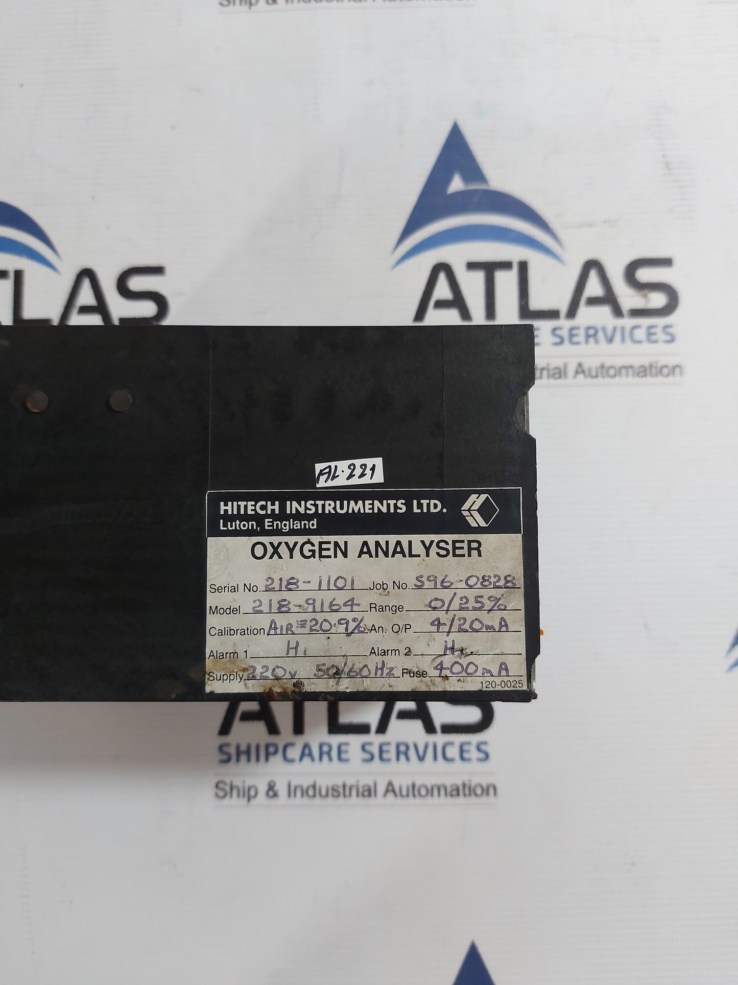 HITECH G1000 OXYGEN ANALYSER 218-9164