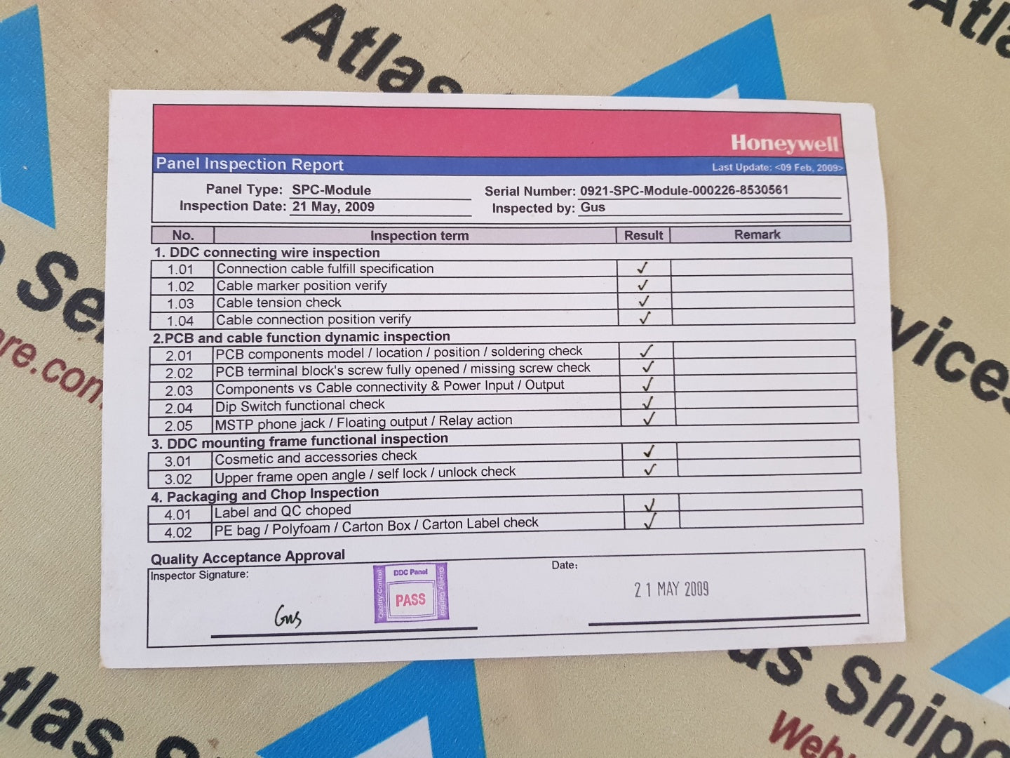 HONEYWELL 0921-SPC MODULE