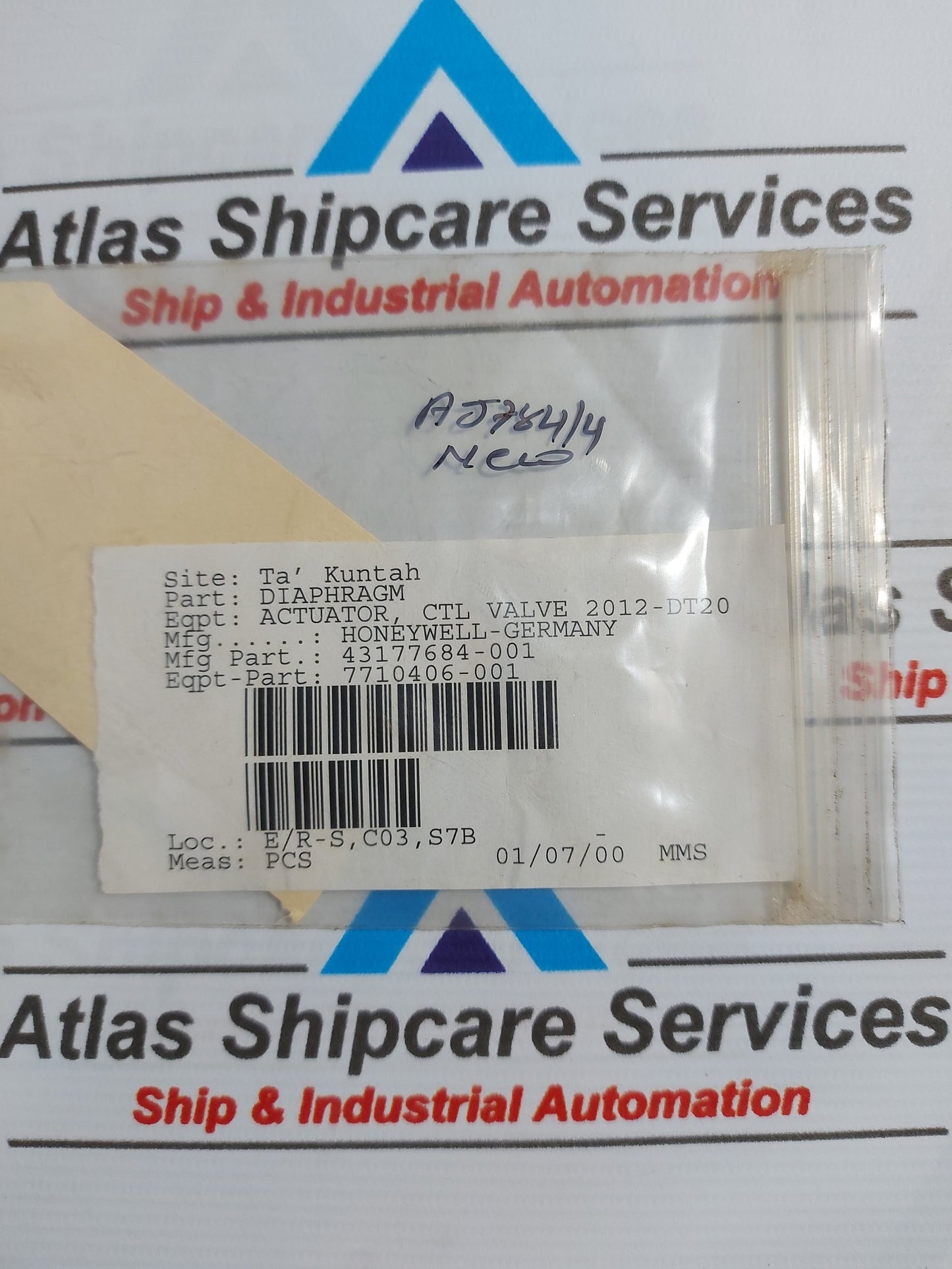 HONEYWELL 43177684.001 DIAPHRAGM BOILER FEED WATER VALVE ACTUATOR
