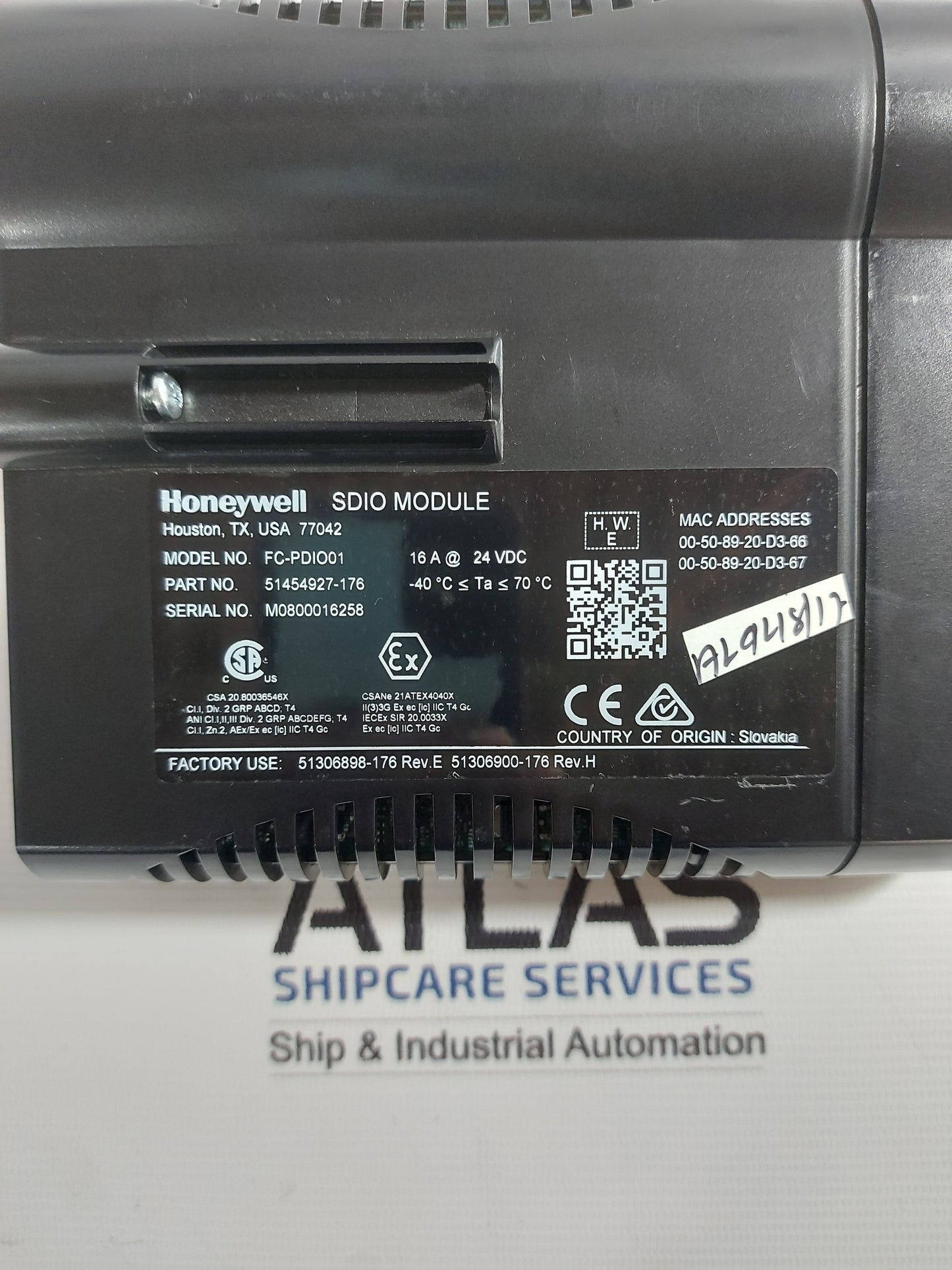 HONEYWELL FC-PDIO01 SDIO MODULE 51454927-176
