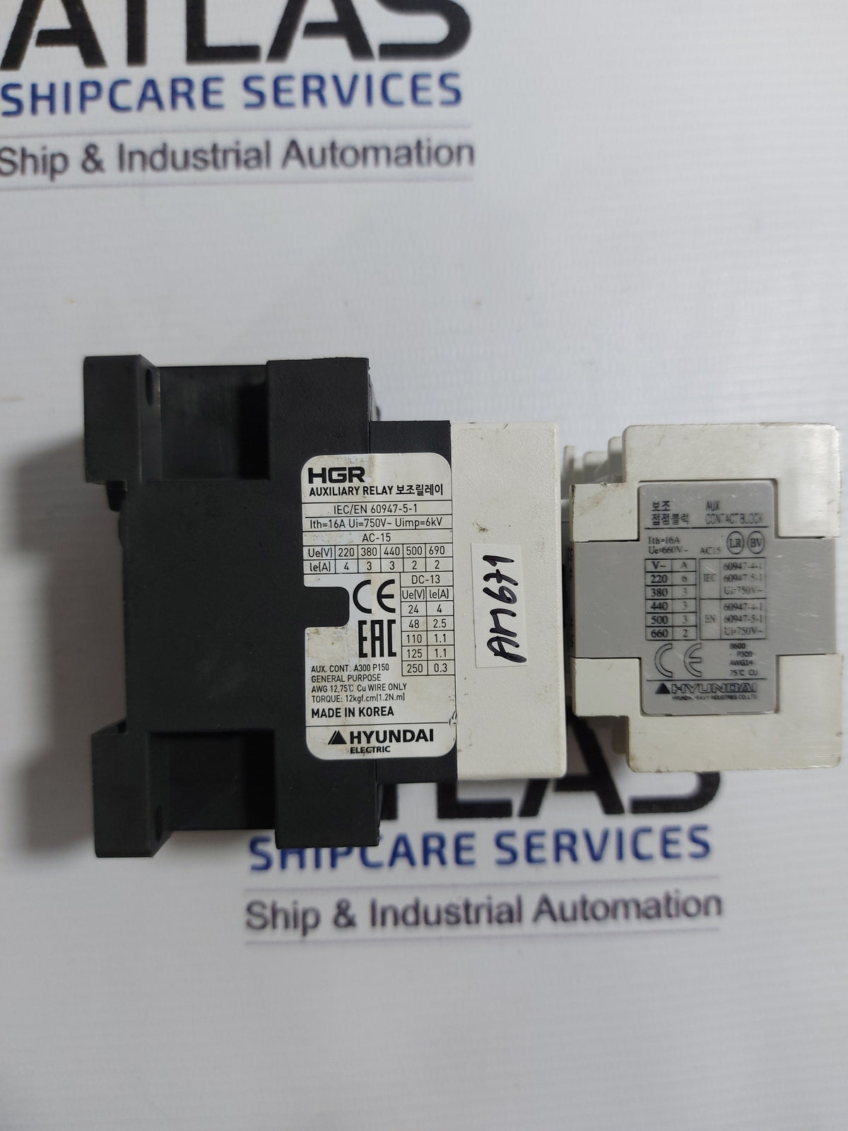 HYUNDAI HAC 40 AUXILIARY CONTACT BLOCK WITH HGR 16A 660V~