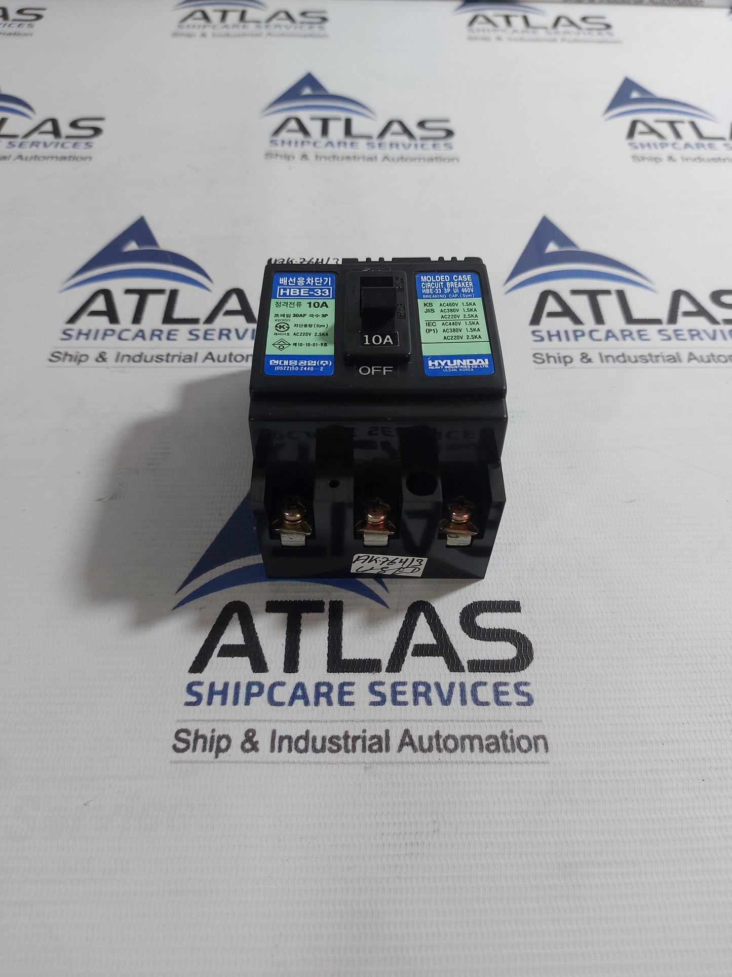 HYUNDAI HBE-33 MOLDED CASE CIRCUIT BREAKER 3 POLE 10A