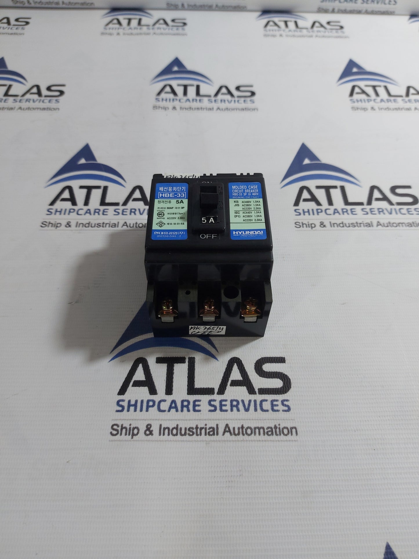 HYUNDAI HBE-33 MOLDED CASE CIRCUIT BREAKER 3 POLE 5A