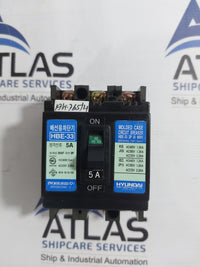 HYUNDAI HBE-33 MOLDED CASE CIRCUIT BREAKER 3 POLE 5A