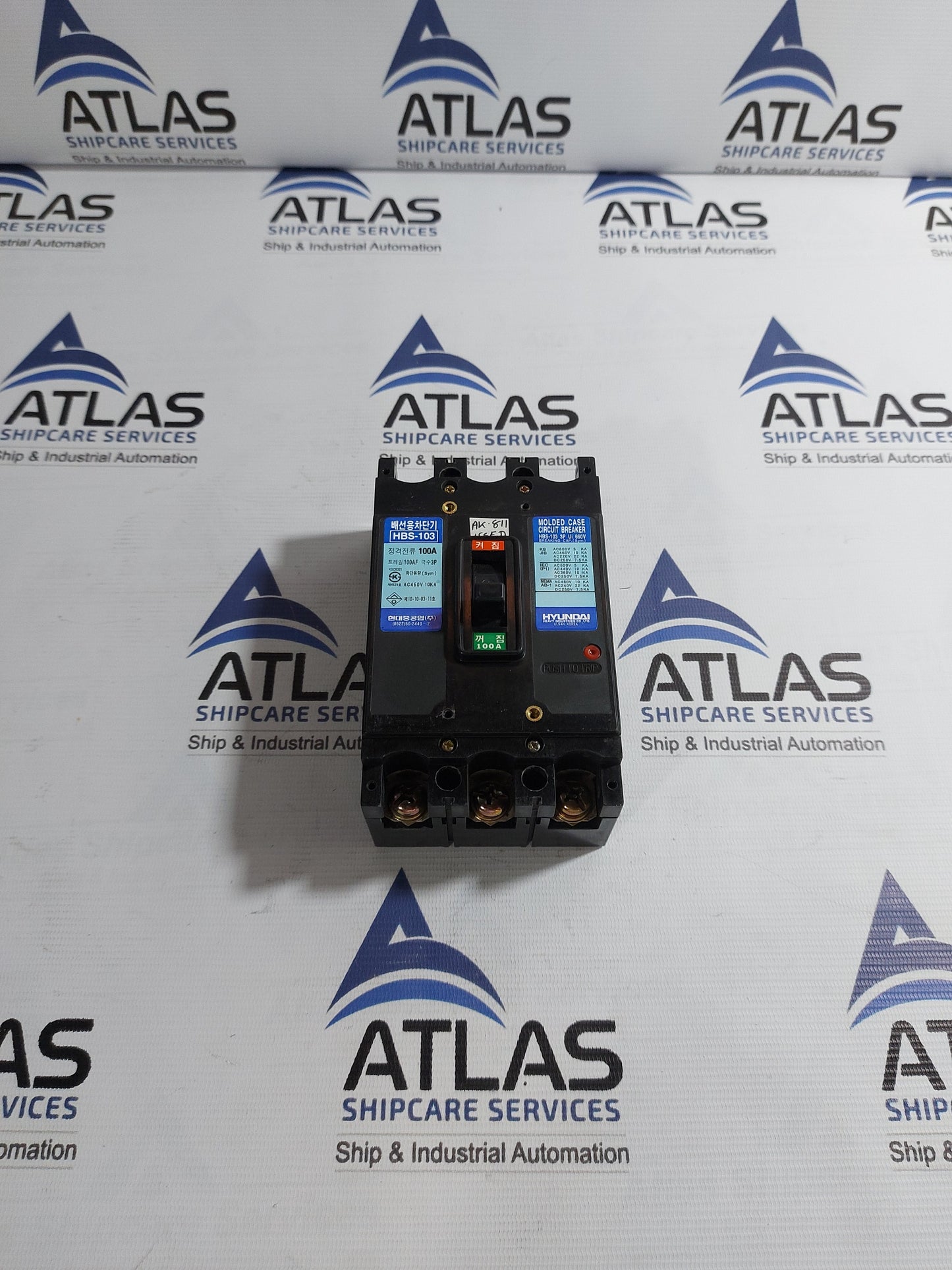 HYUNDAI HBS-103 MOLDED CASE CIRCUIT BREAKER 3 POLE 100A