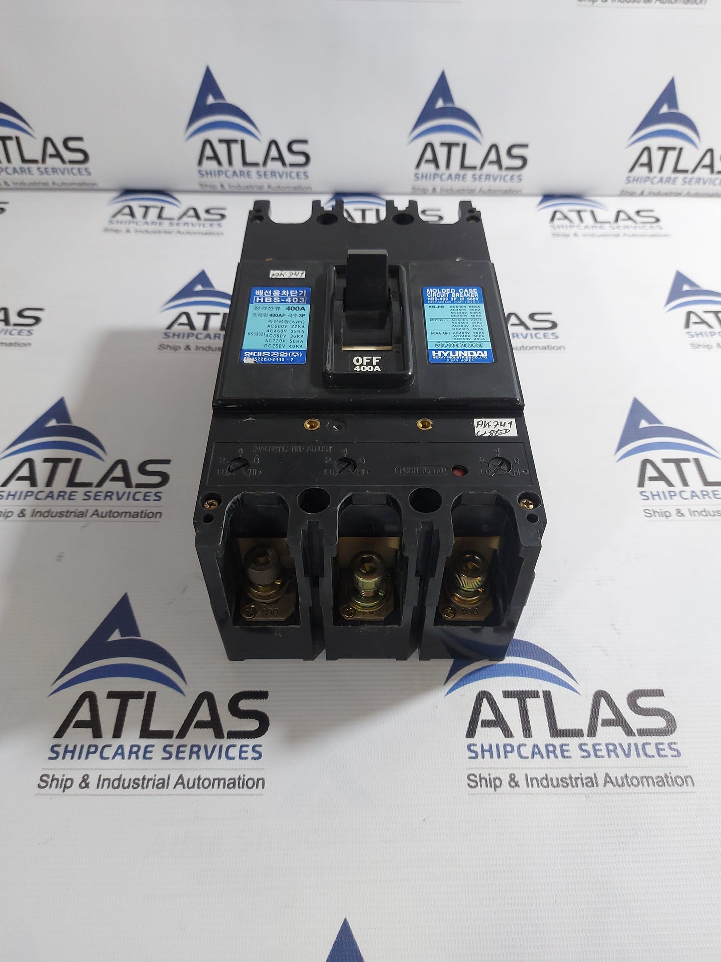 HYUNDAI HBS-403 MOLDED CASE CIRCUIT BREAKER 3 POLE 400A